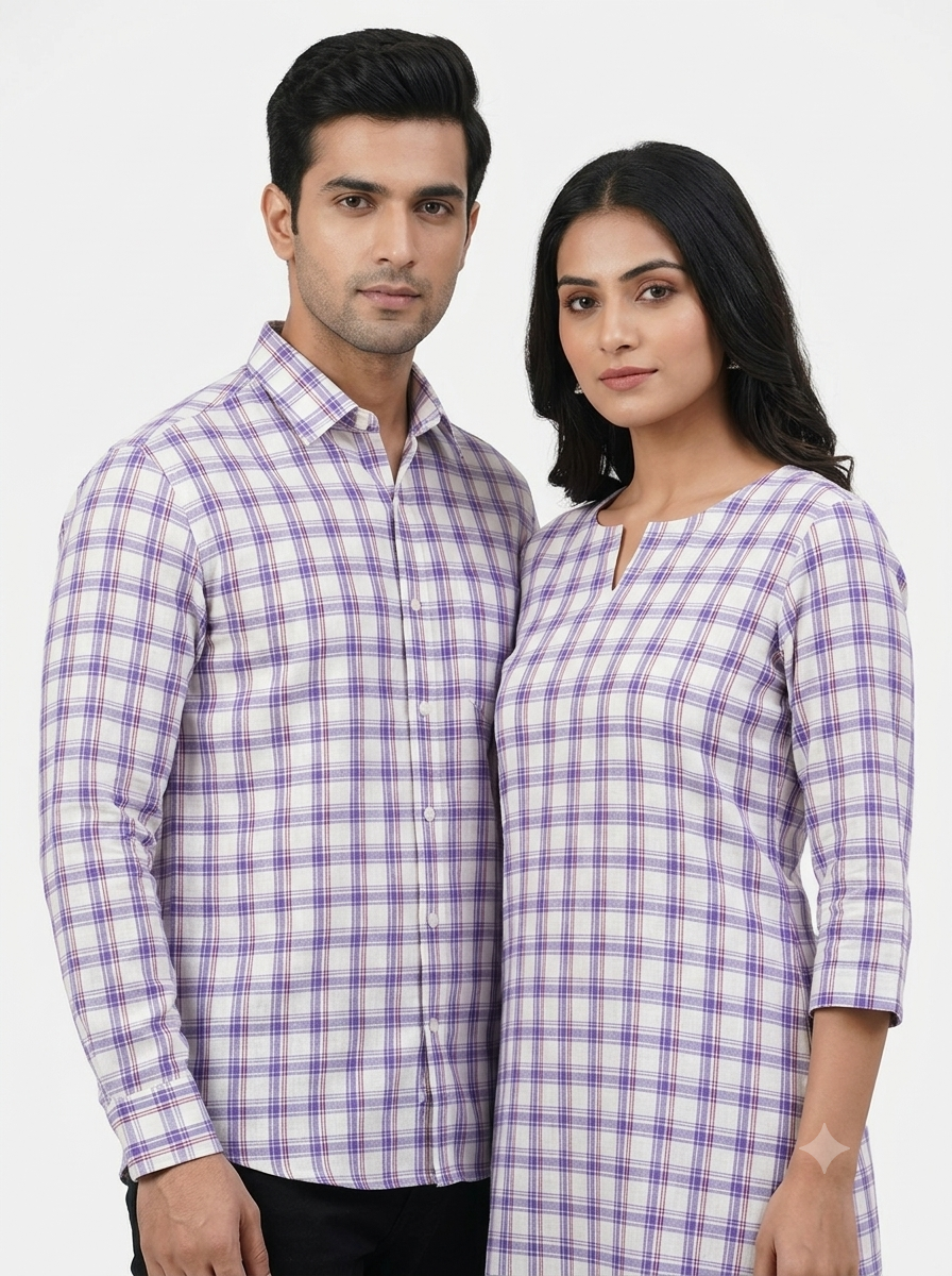 Handwoven Cotton Check Fabric CHK18