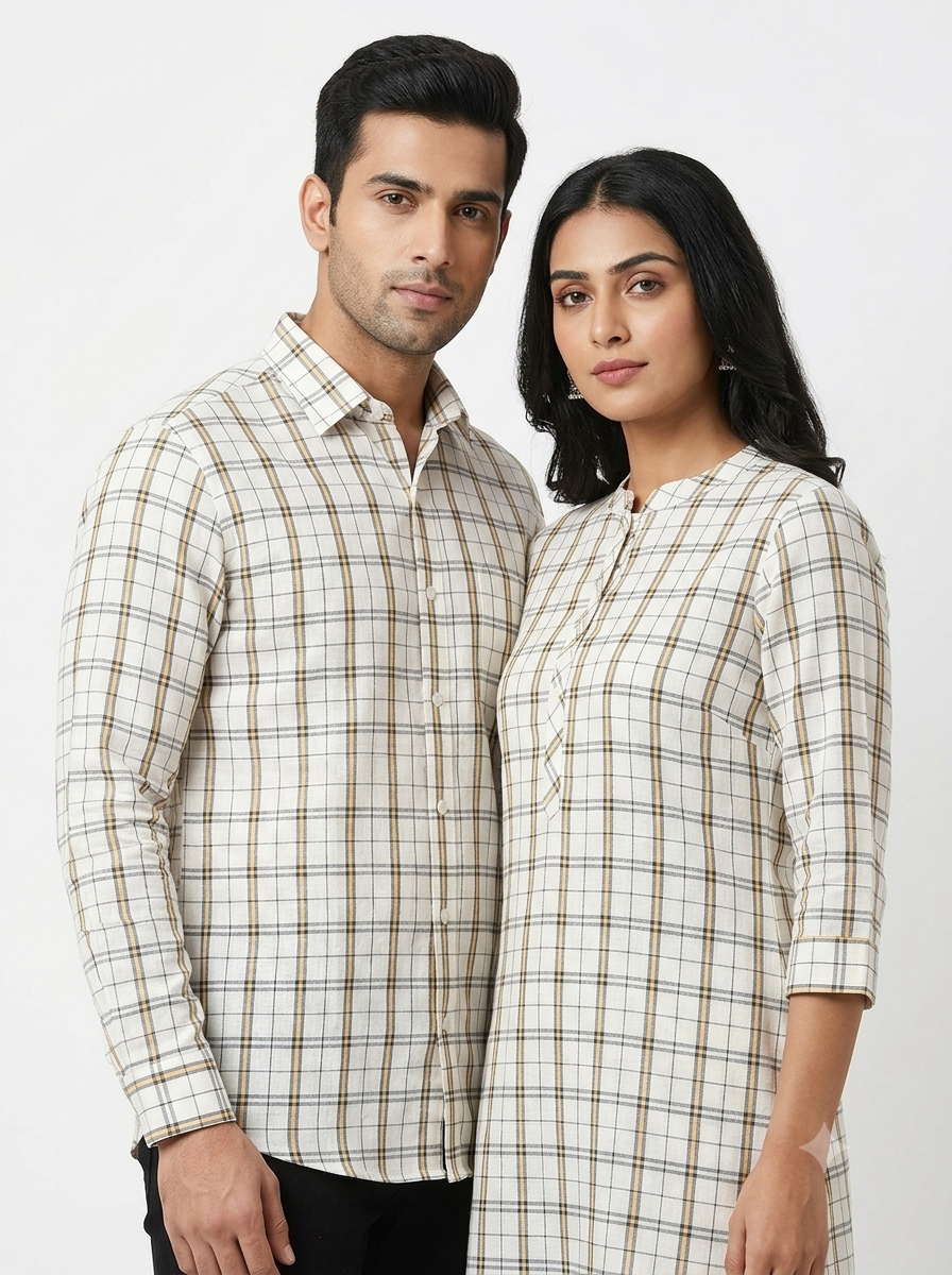 Handwoven Cotton Check Fabric CHK1
