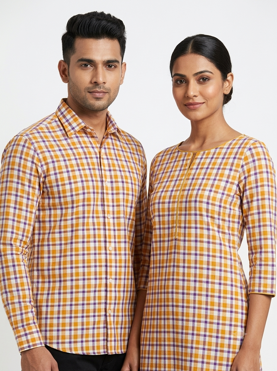 Handwoven Cotton Check Fabric CHK33