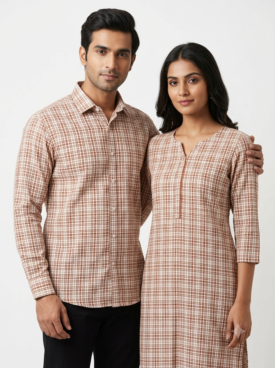Handwoven Cotton Check Fabric CHK28