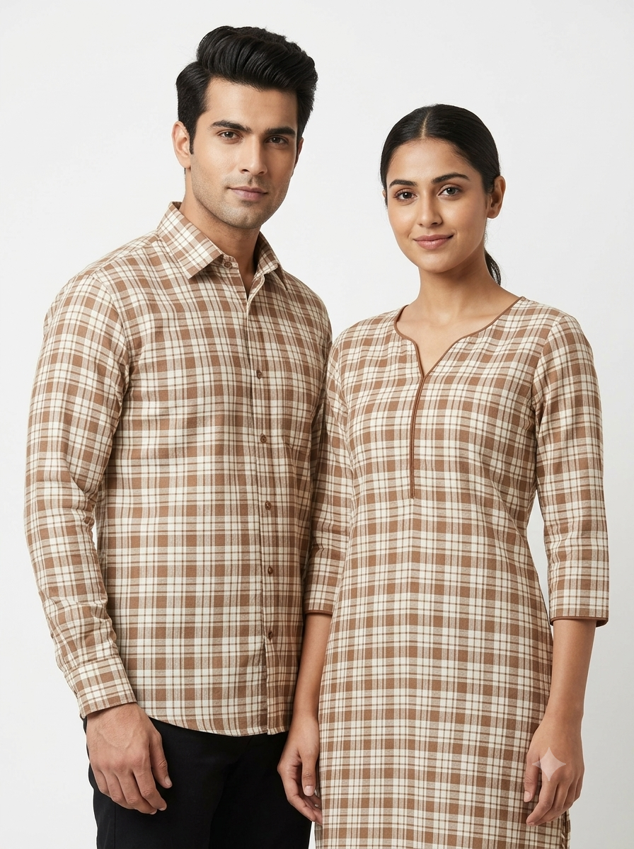 Handwoven Cotton Check Fabric CHK22