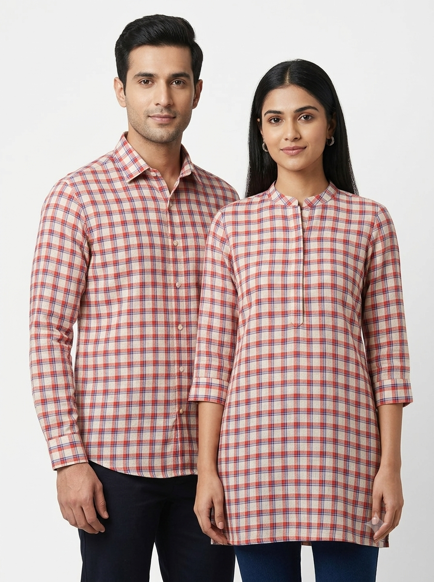 Handwoven Cotton Check Fabric CHK23