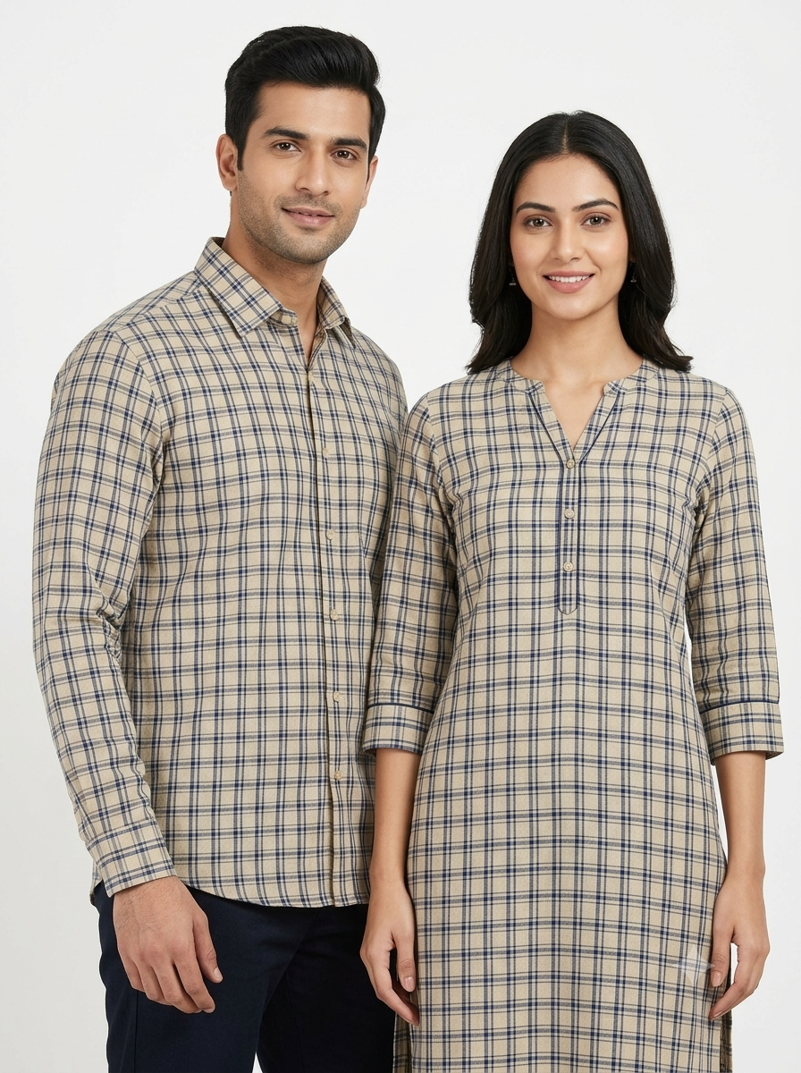 Handwoven Cotton Check Fabric CHK37