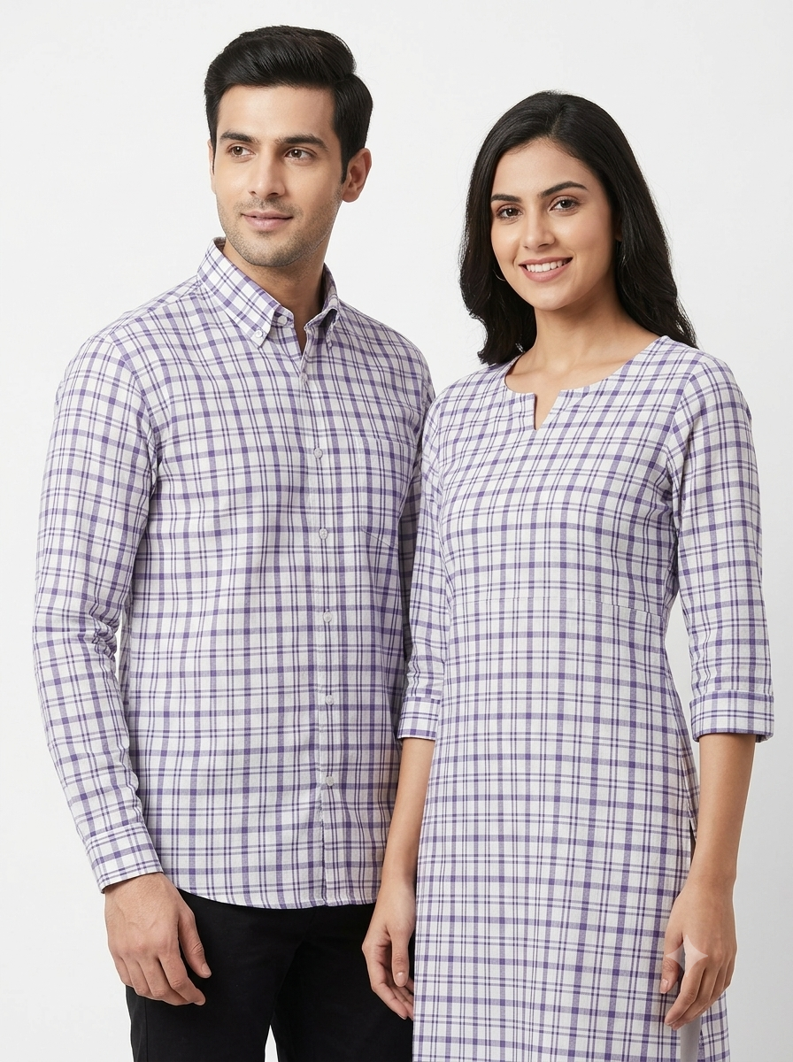 Handwoven Cotton Check Fabric CHK24