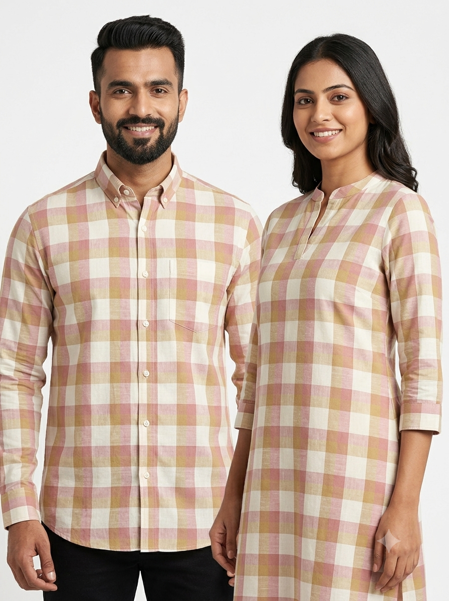 Handwoven Cotton Check Fabric CHK-12