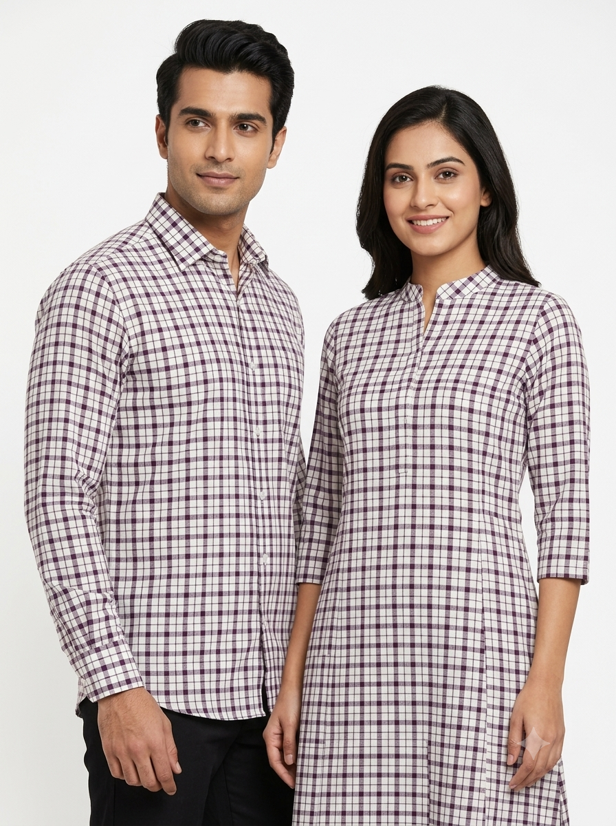 Handwoven Cotton Check Fabric CHK26