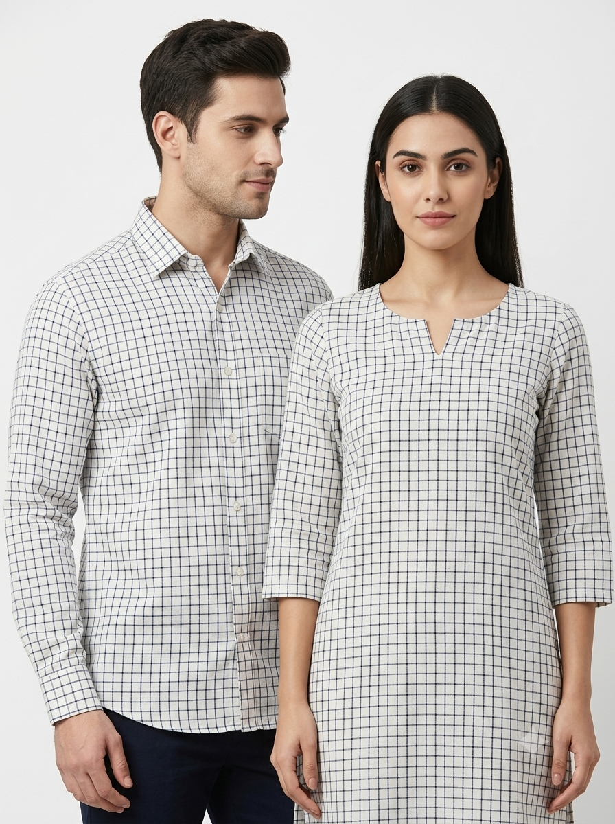 Handwoven Cotton Check Fabric CHK38
