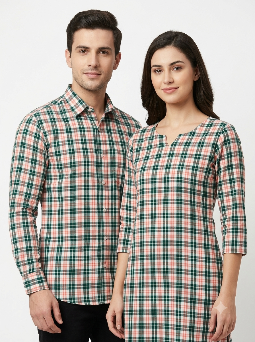 Handwoven Cotton Check Fabric CHK17