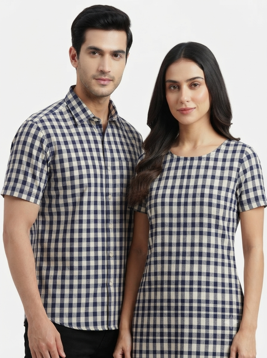 Handwoven Cotton Check Fabric CHK4