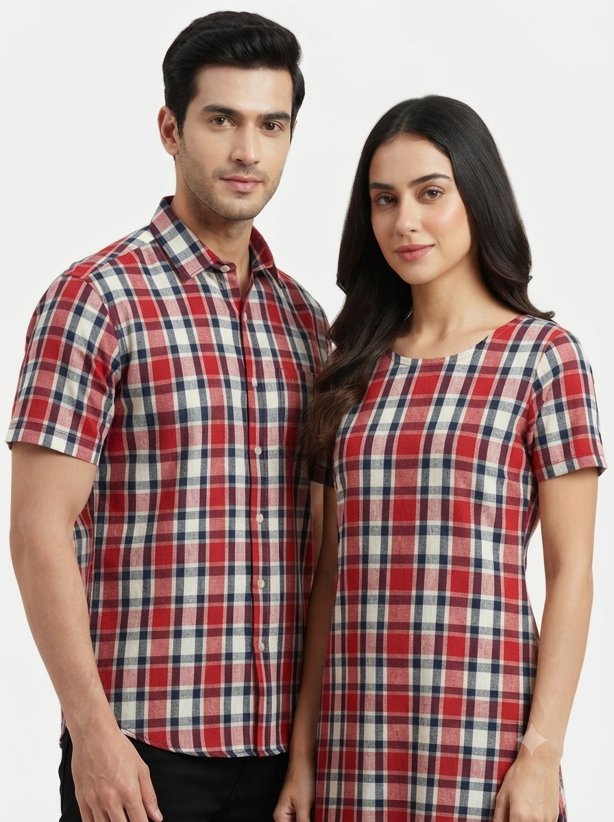 Handwoven Cotton Check Fabric CHK6