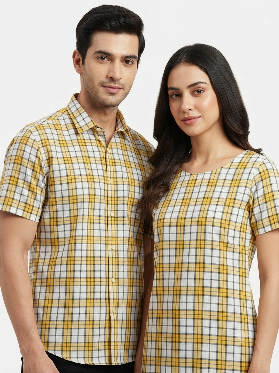 Handwoven Cotton Check Fabric CHK25