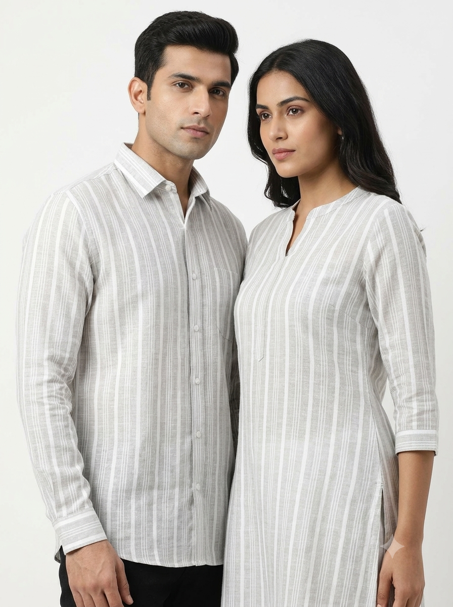 Handwoven White Self-Check Cotton Fabric SLF-STP-4