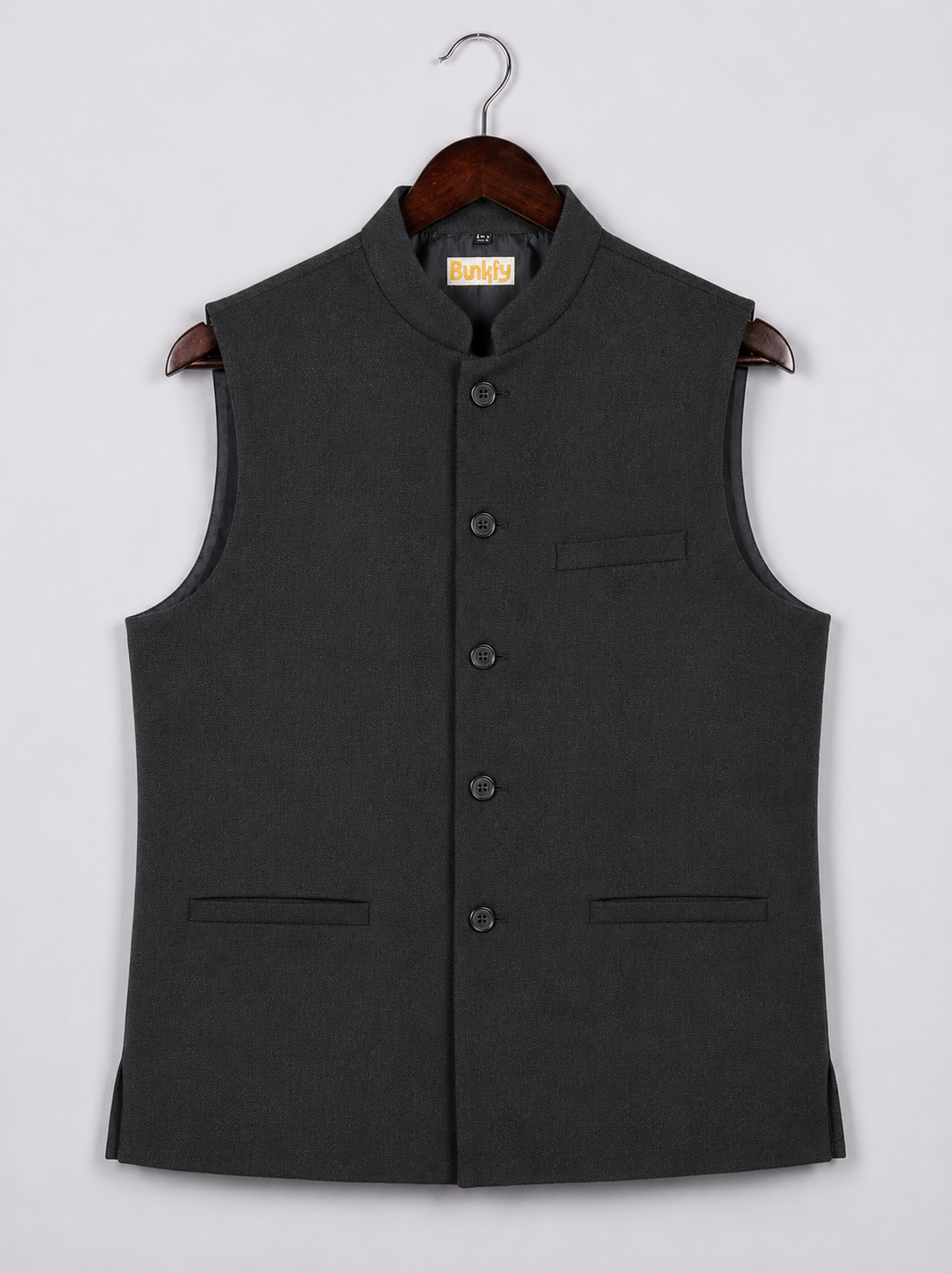 Woolen Nehru Jackets Black Colour