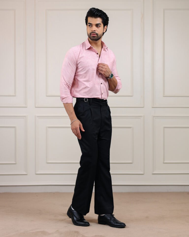 Tulip Pink Handloom Cotton Full Sleeve Shirt
