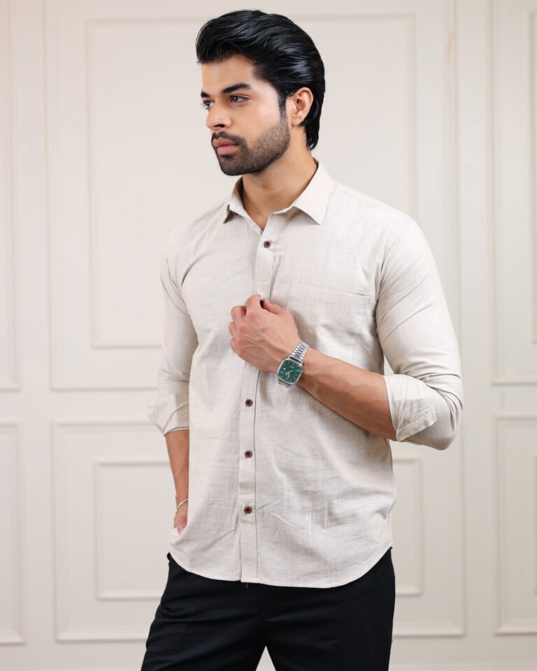 Grey Vireo Pakhi Handloom Cotton Full Sleeve Shirt