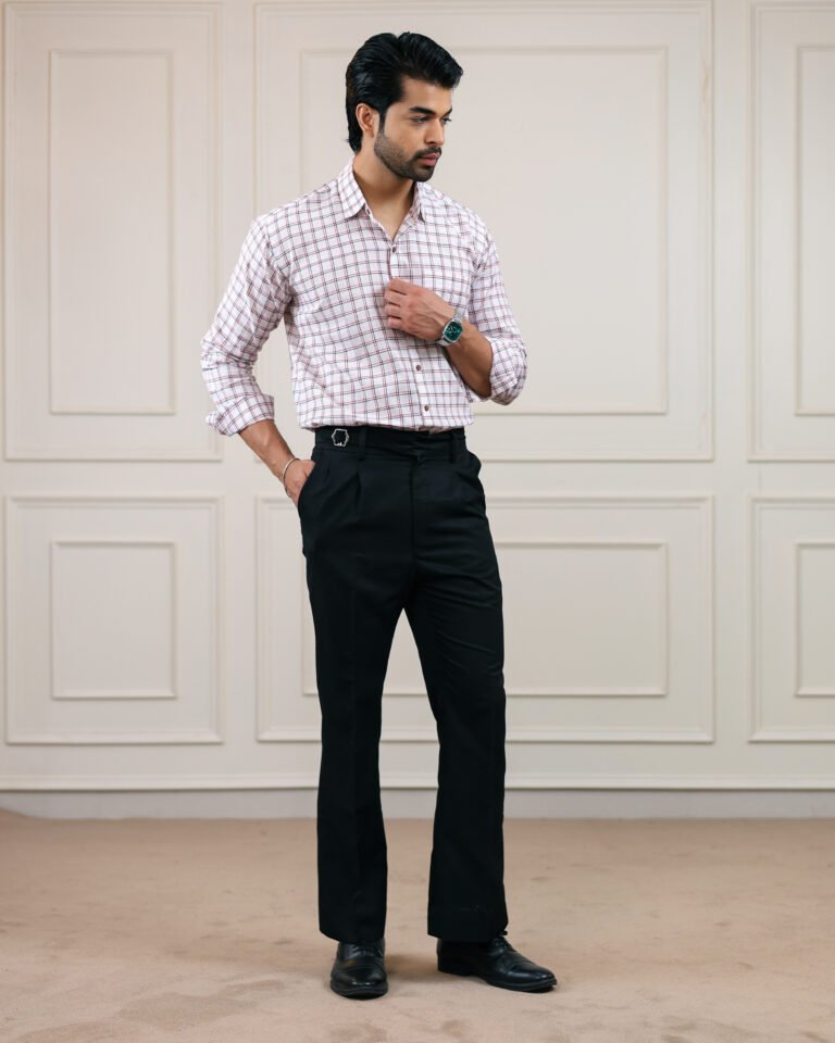 White Check Handloom Cotton Full Sleeve Shirt