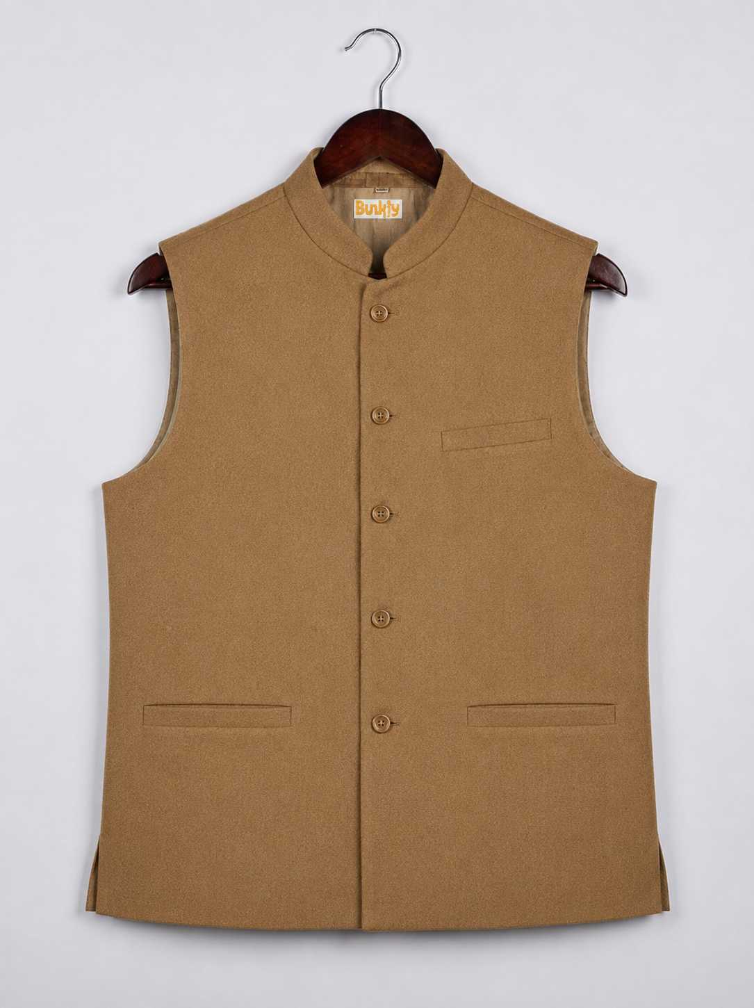 Woolen Nehru Jackets Lite Brown Colour