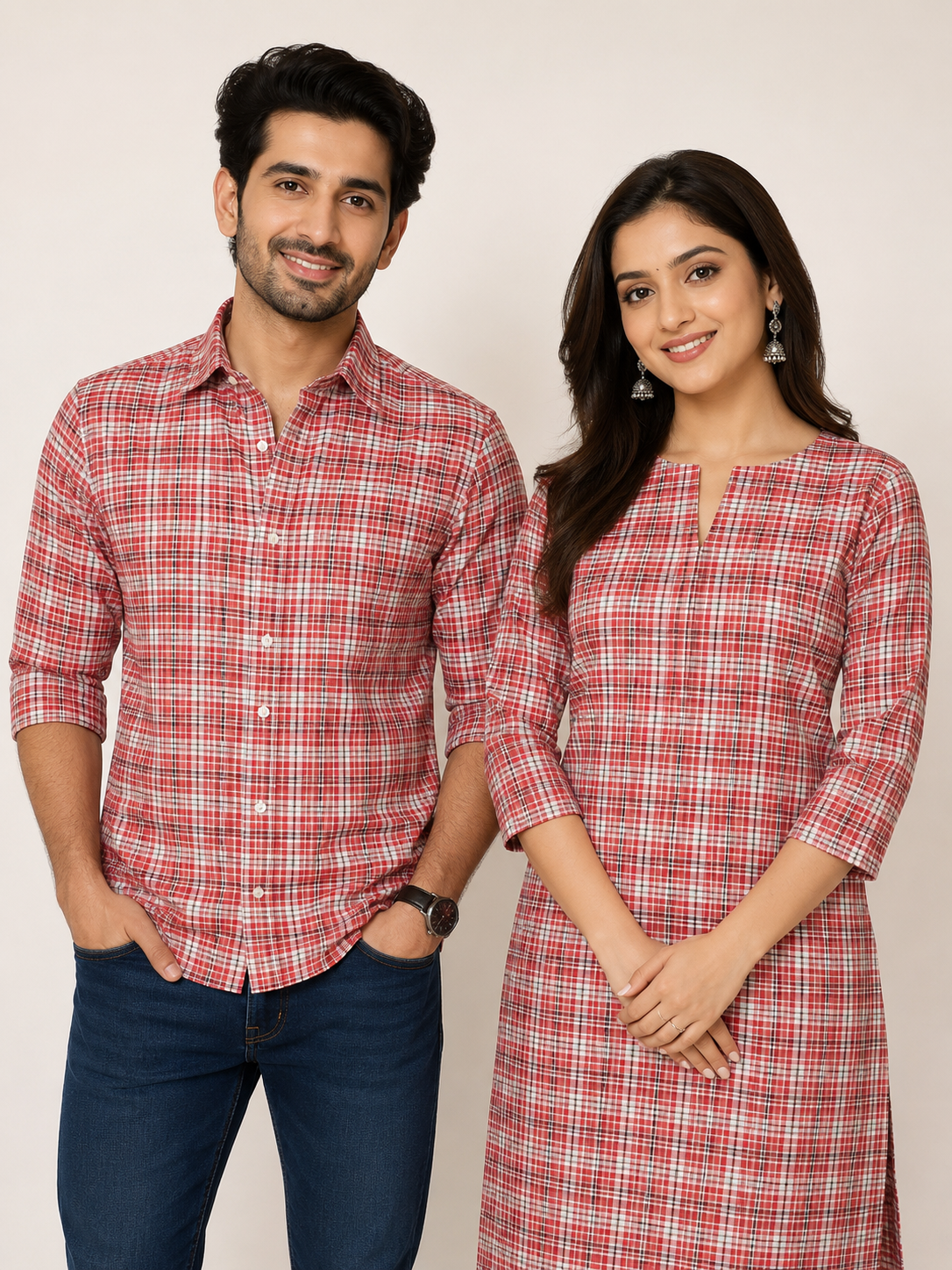 Handwoven Cotton Check Fabric CHK31