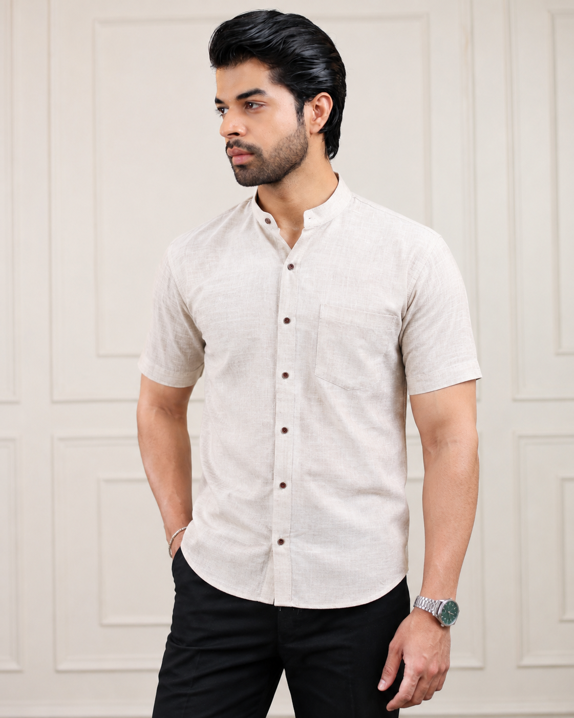 Grey vireo Pakhi Handloom Cotton Half Sleeve Shirt