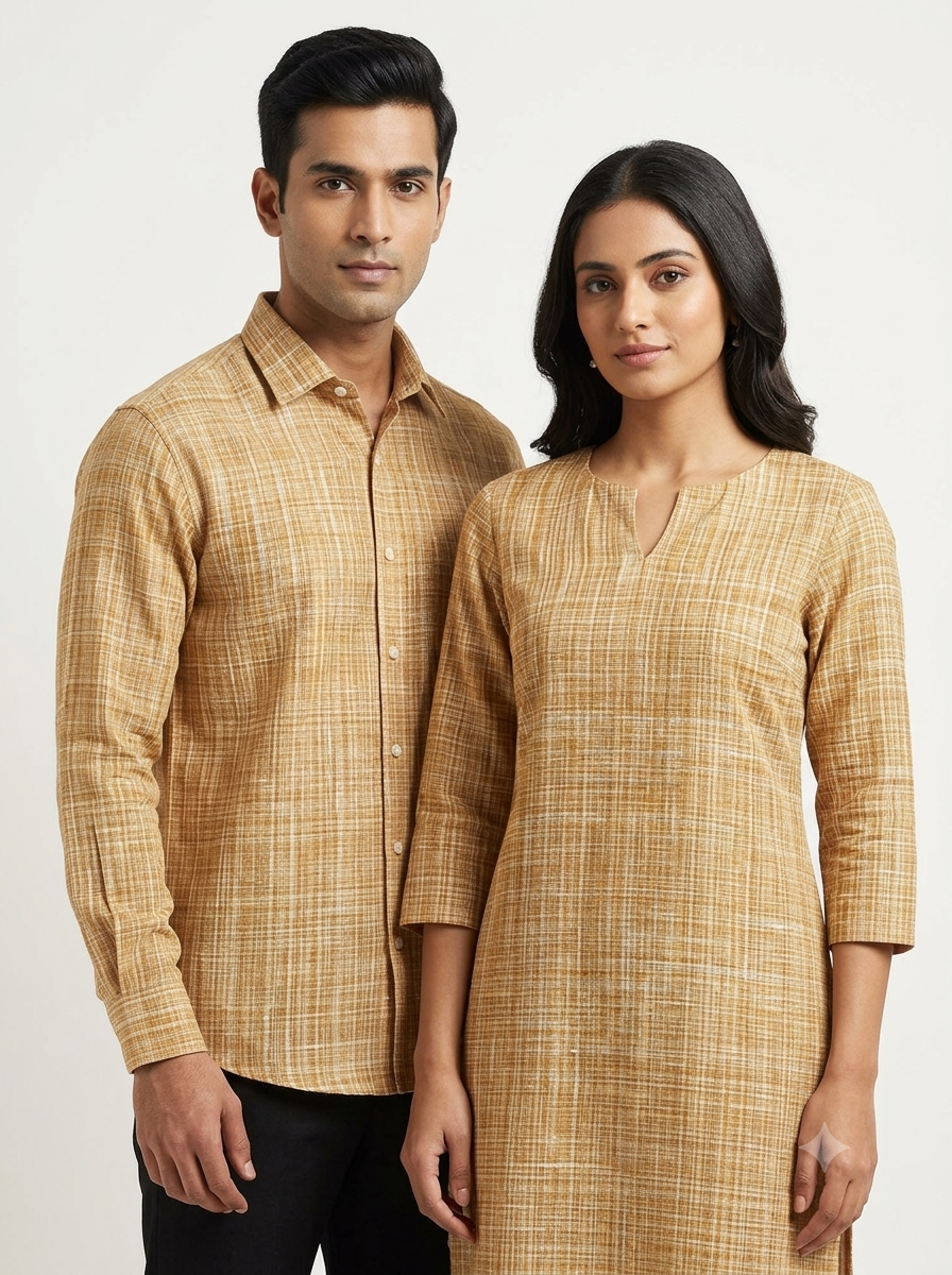 Golden Jharna khaddar Fabric