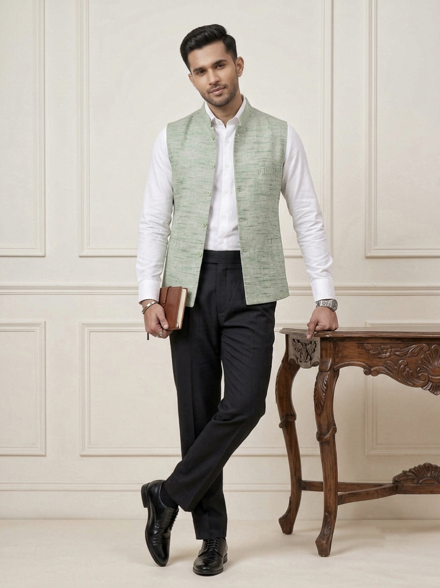 Khadi Half Jackets Grey Colour