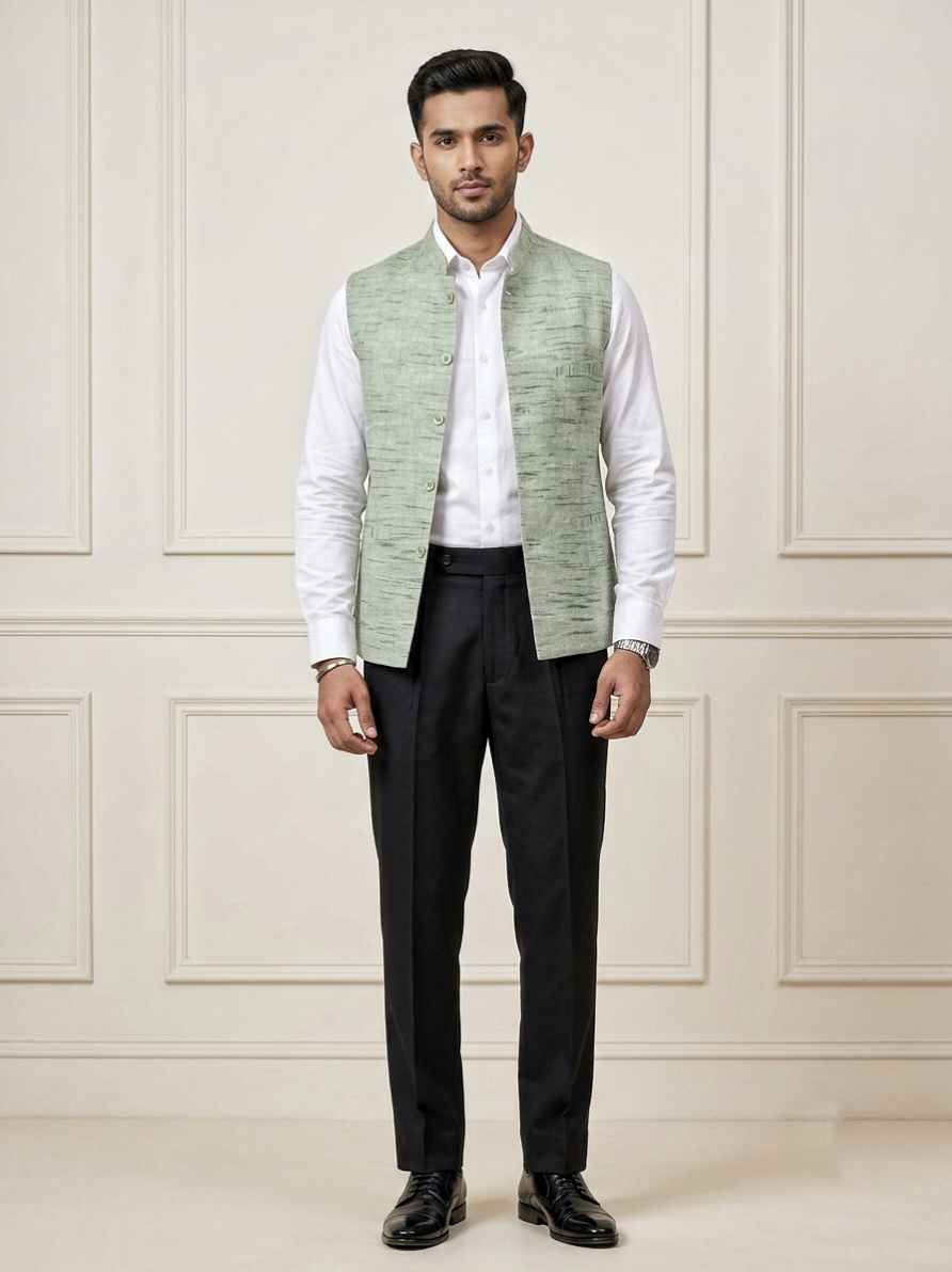 Khadi Half Jackets Grey Colour