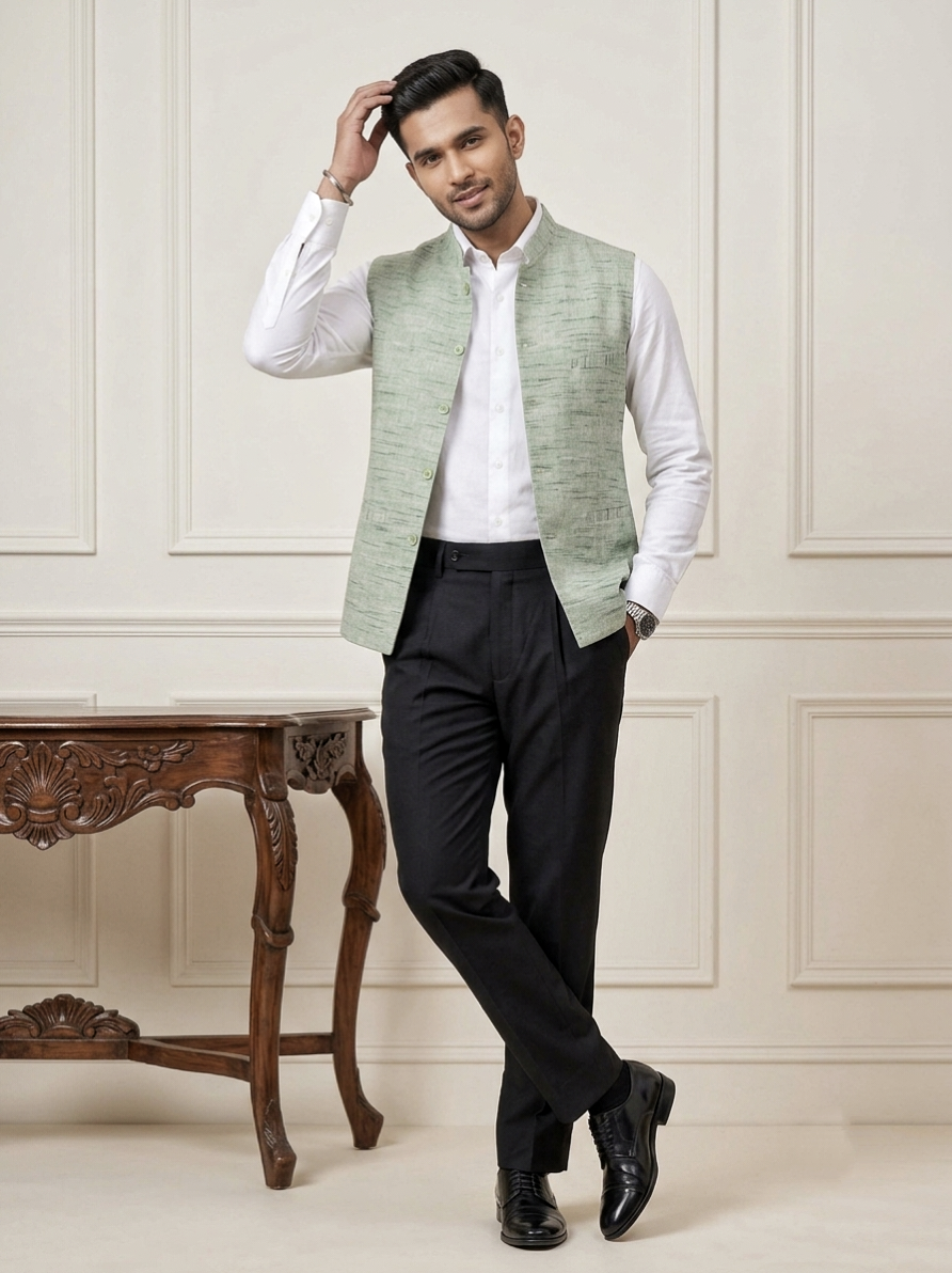 Khadi Half Jackets Grey Colour