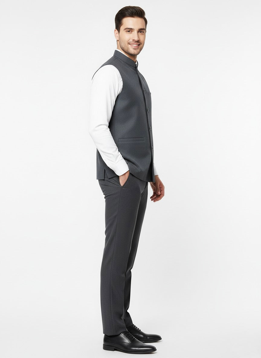Woolen Nehru Jackets Grey Colour
