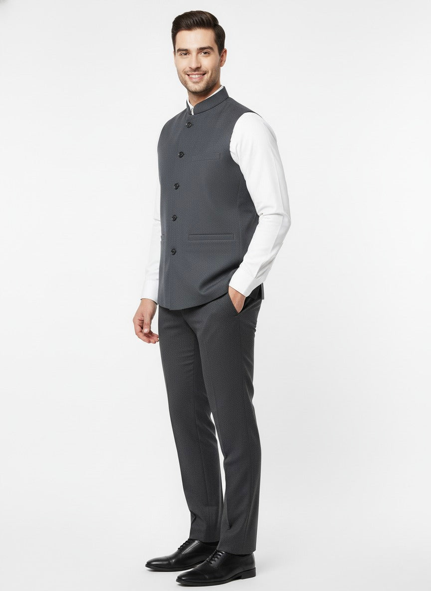 Woolen Nehru Jackets Grey Colour