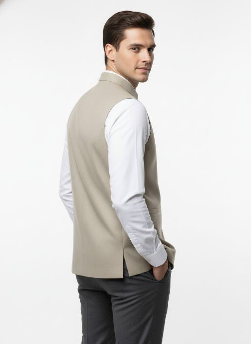 Woolen Nehru Jackets Lite Beige Colour