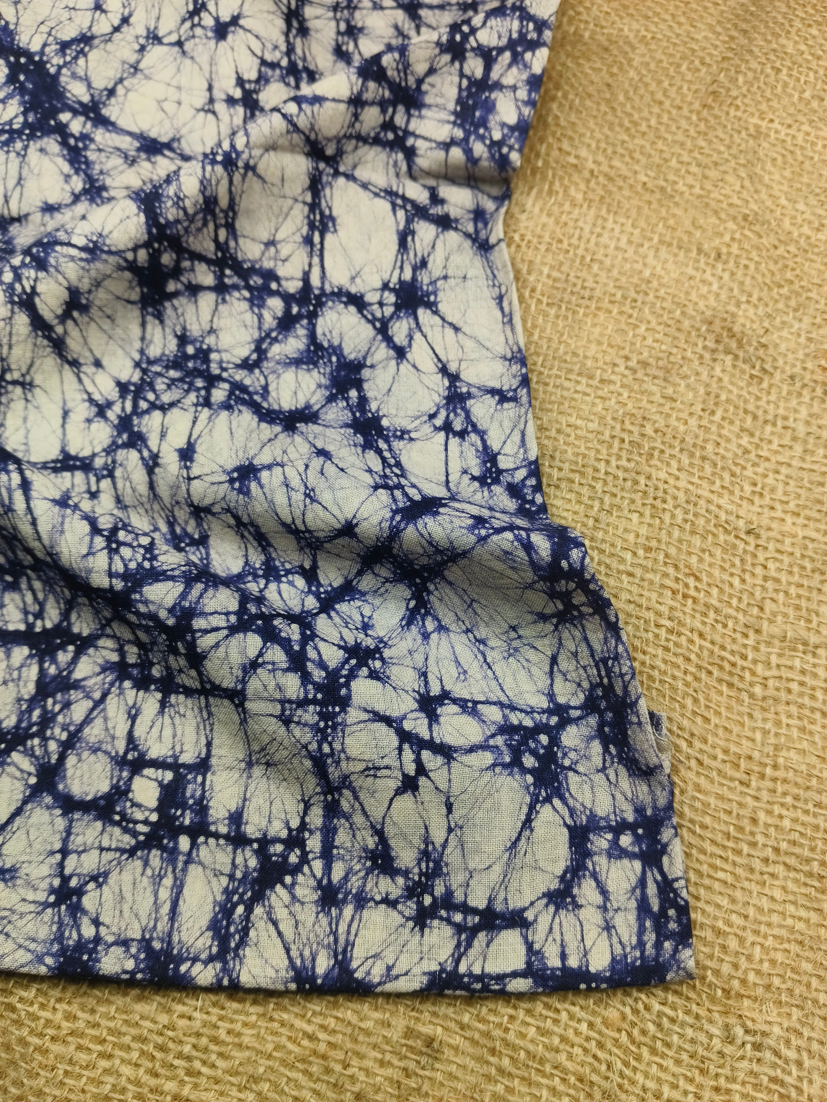 BLUE COTTON HAND BATIK PRINT FABRIC 12