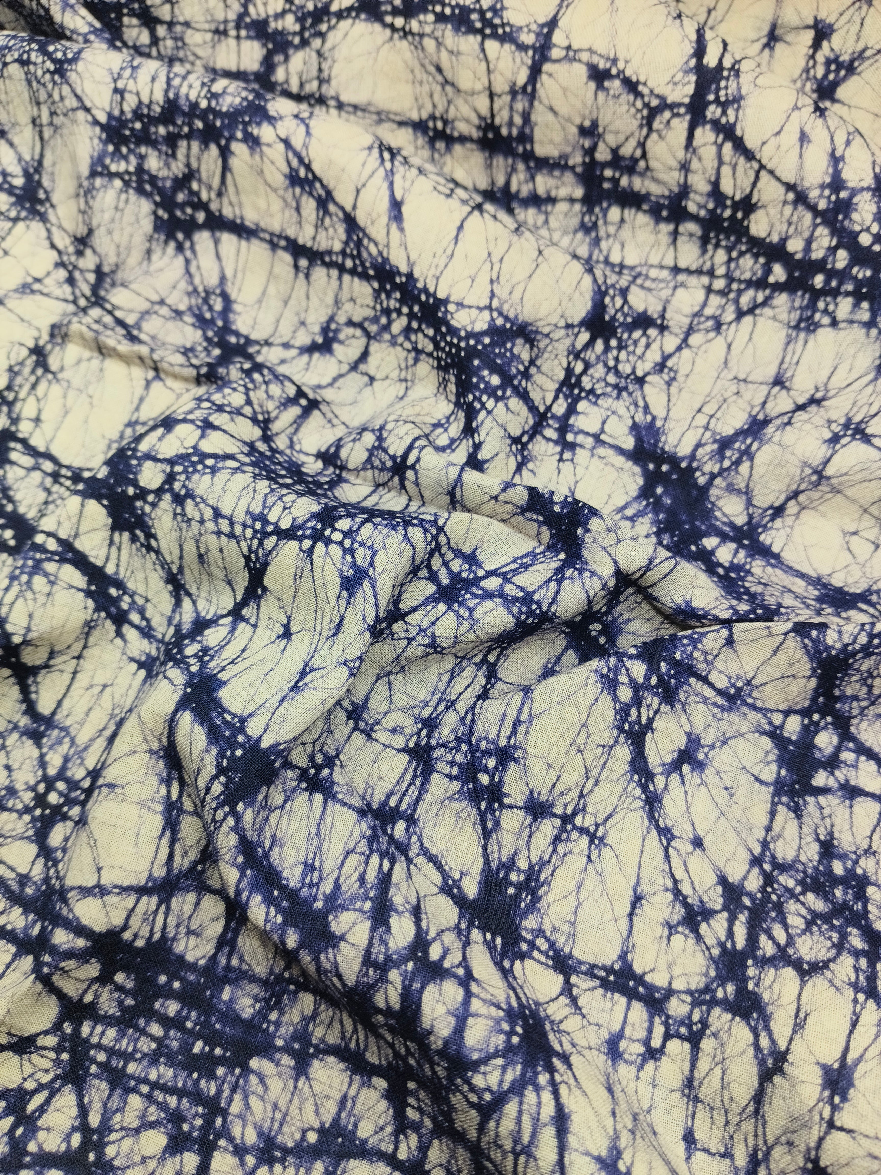 BLUE COTTON HAND BATIK PRINT FABRIC 12
