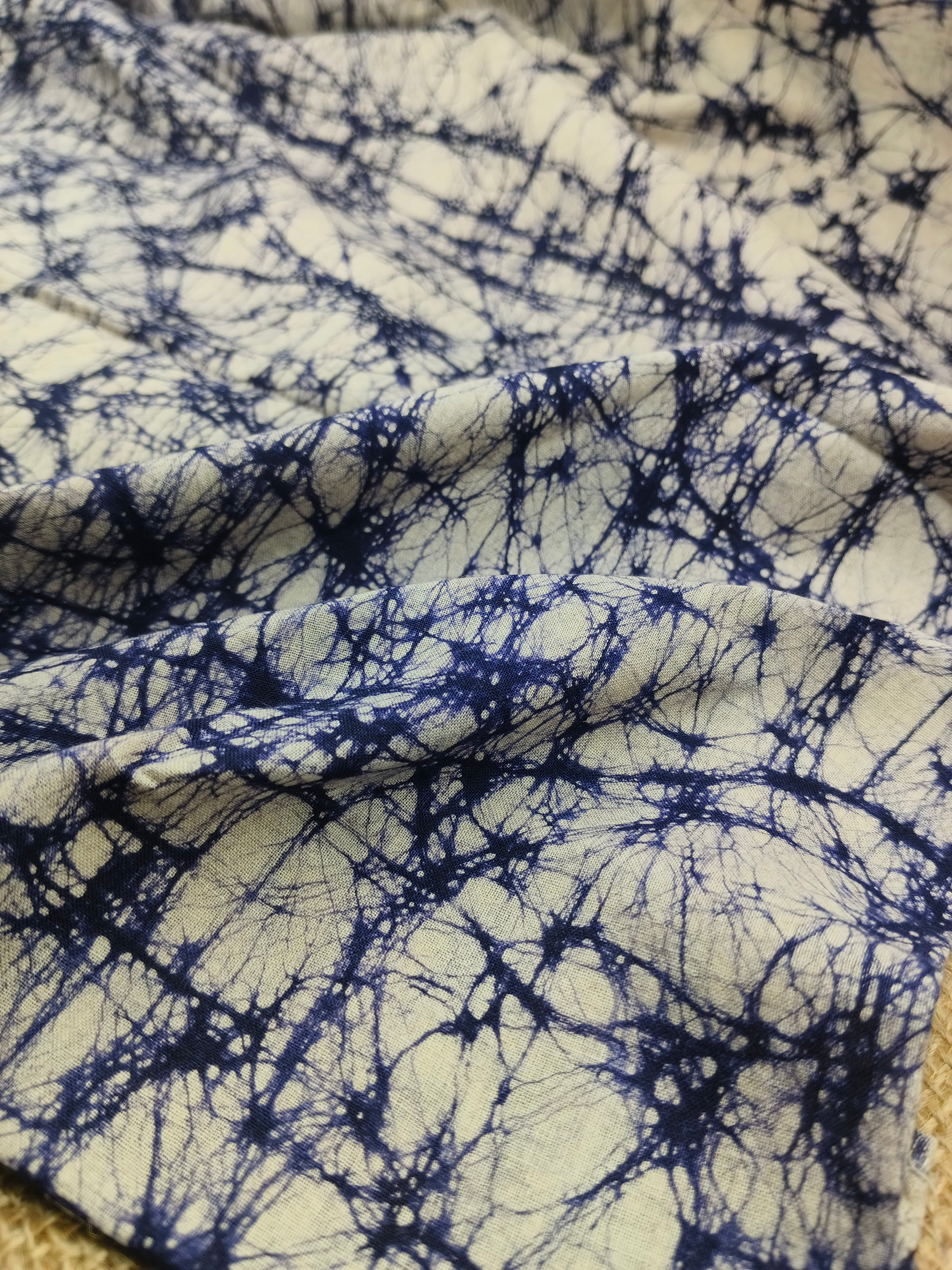 BLUE COTTON HAND BATIK PRINT FABRIC 12