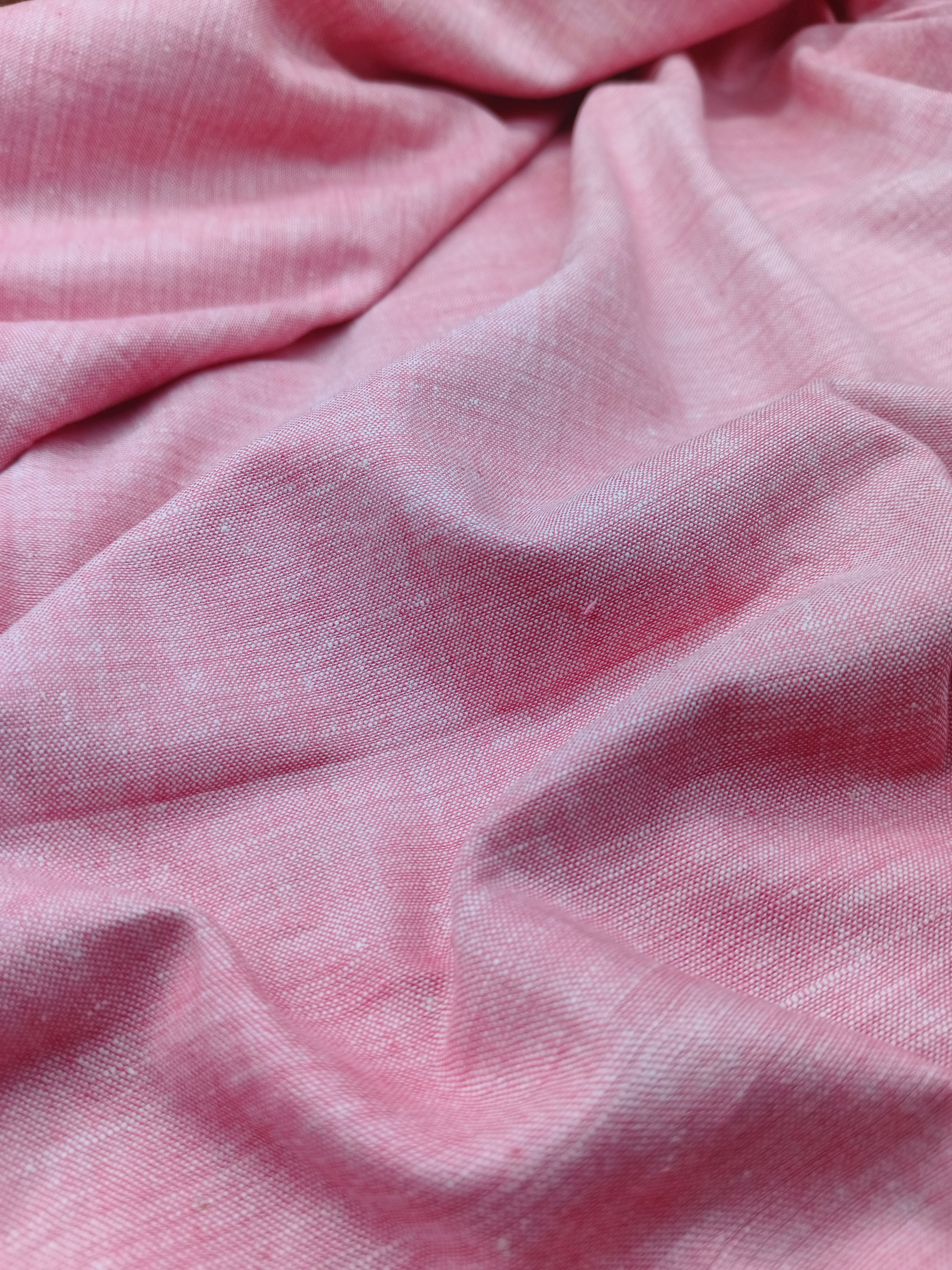 Handspun & Handwoven Cotton Lite Red Colour Fabric