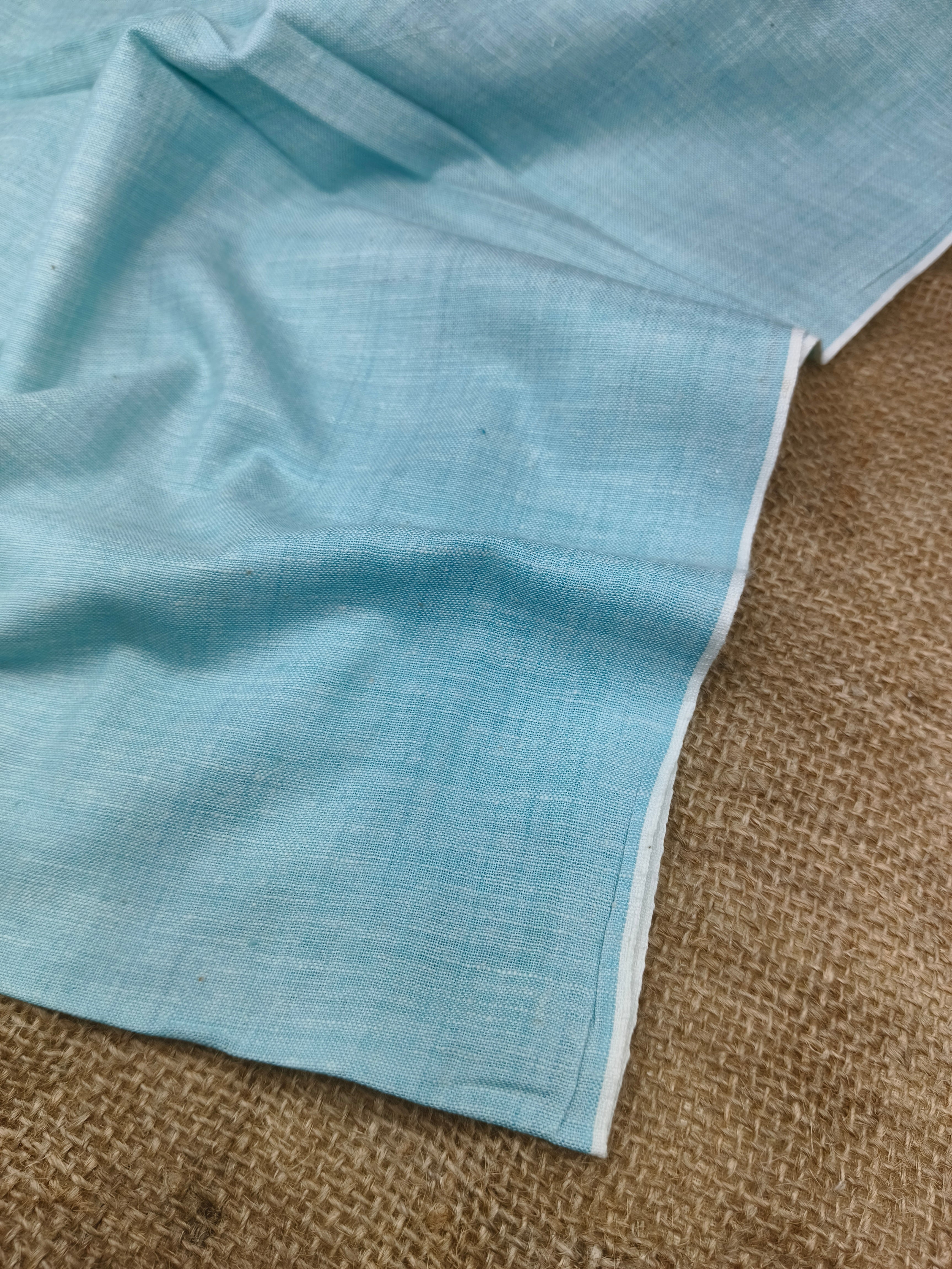 Handspun & Handwoven Cotton Sea Green Colour Fabric