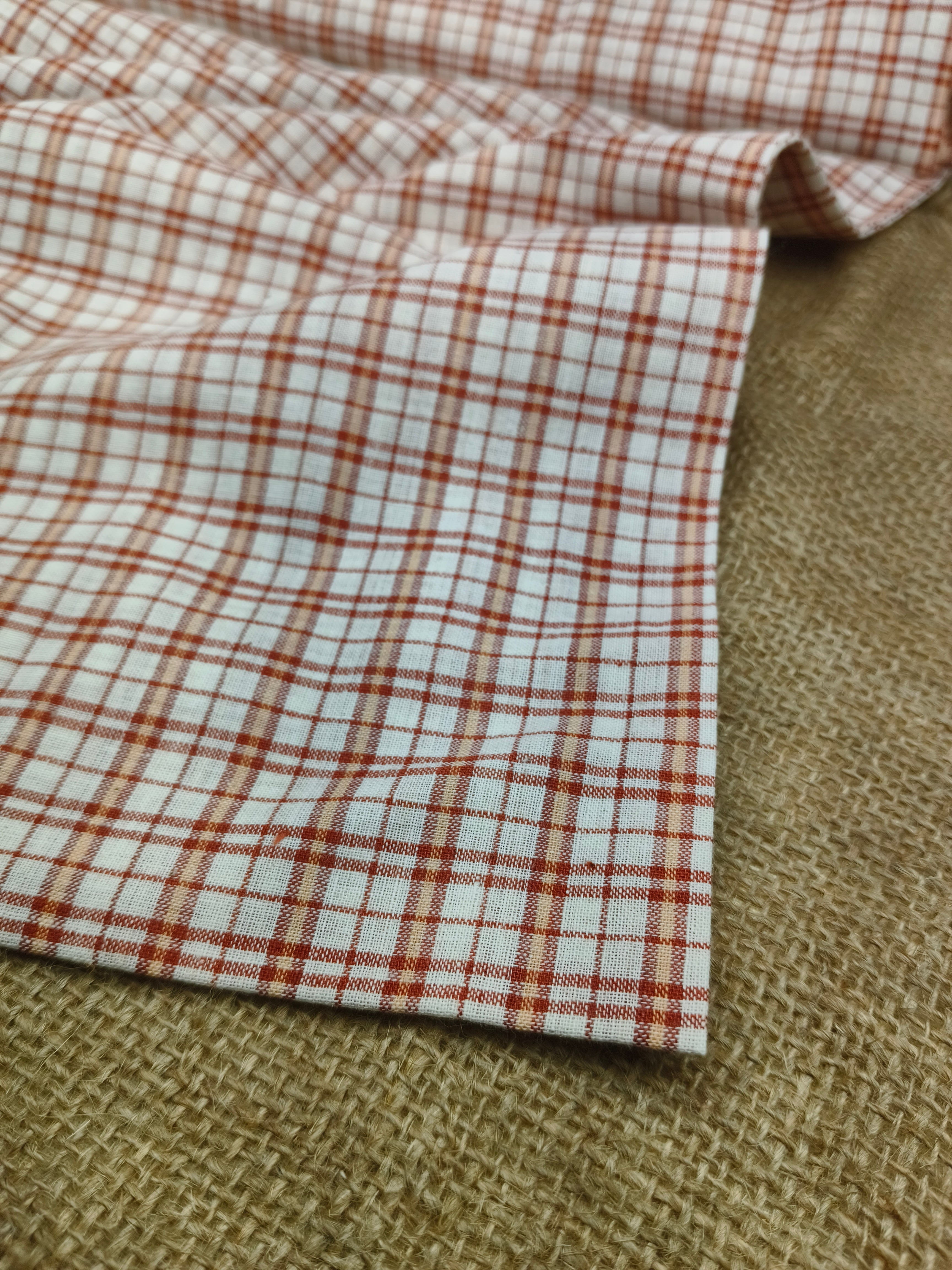 Handwoven Cotton Check Fabric CHK20