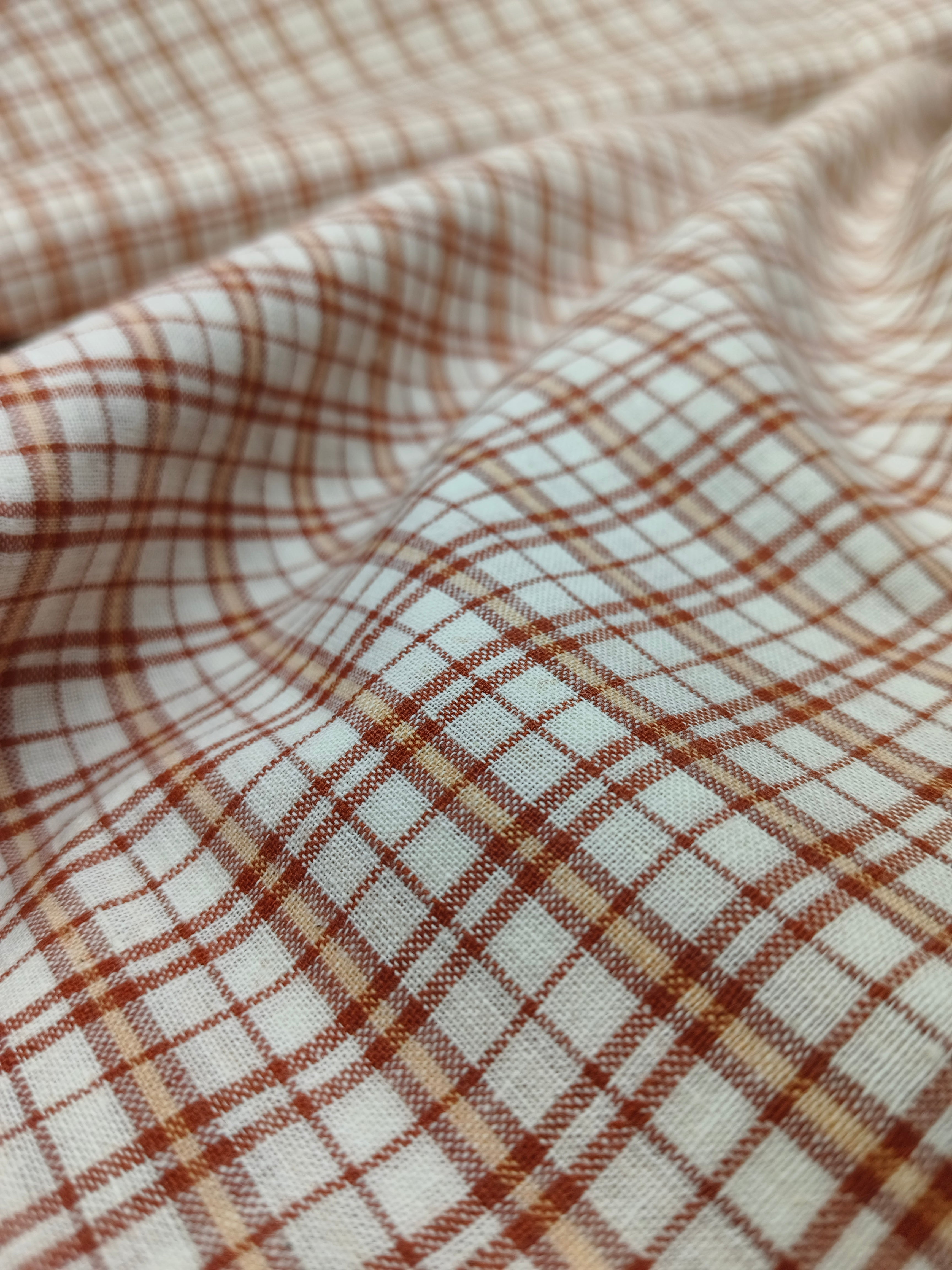 Handwoven Cotton Check Fabric CHK20