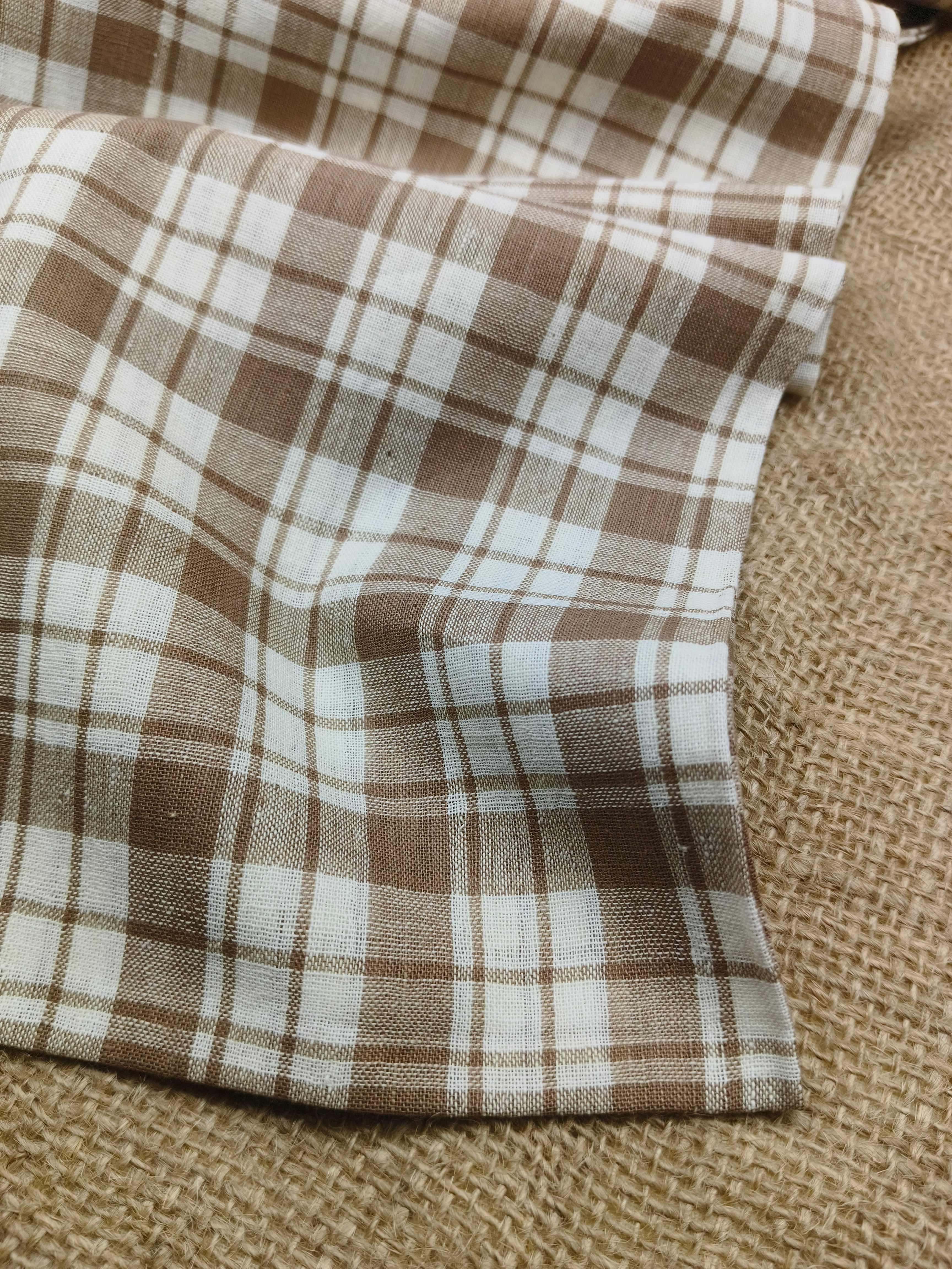 Handwoven Cotton Check Fabric CHK22