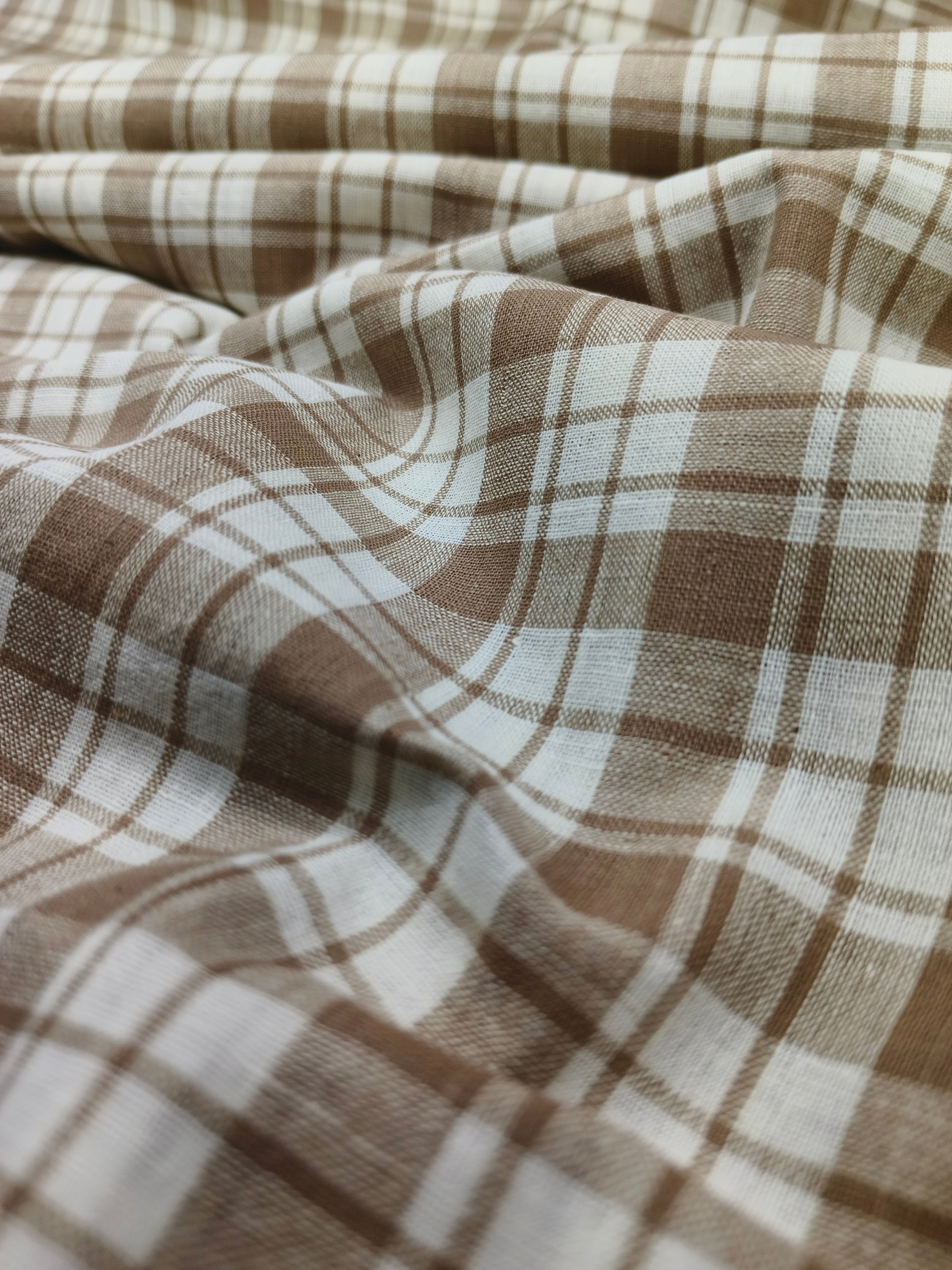 Handwoven Cotton Check Fabric CHK22