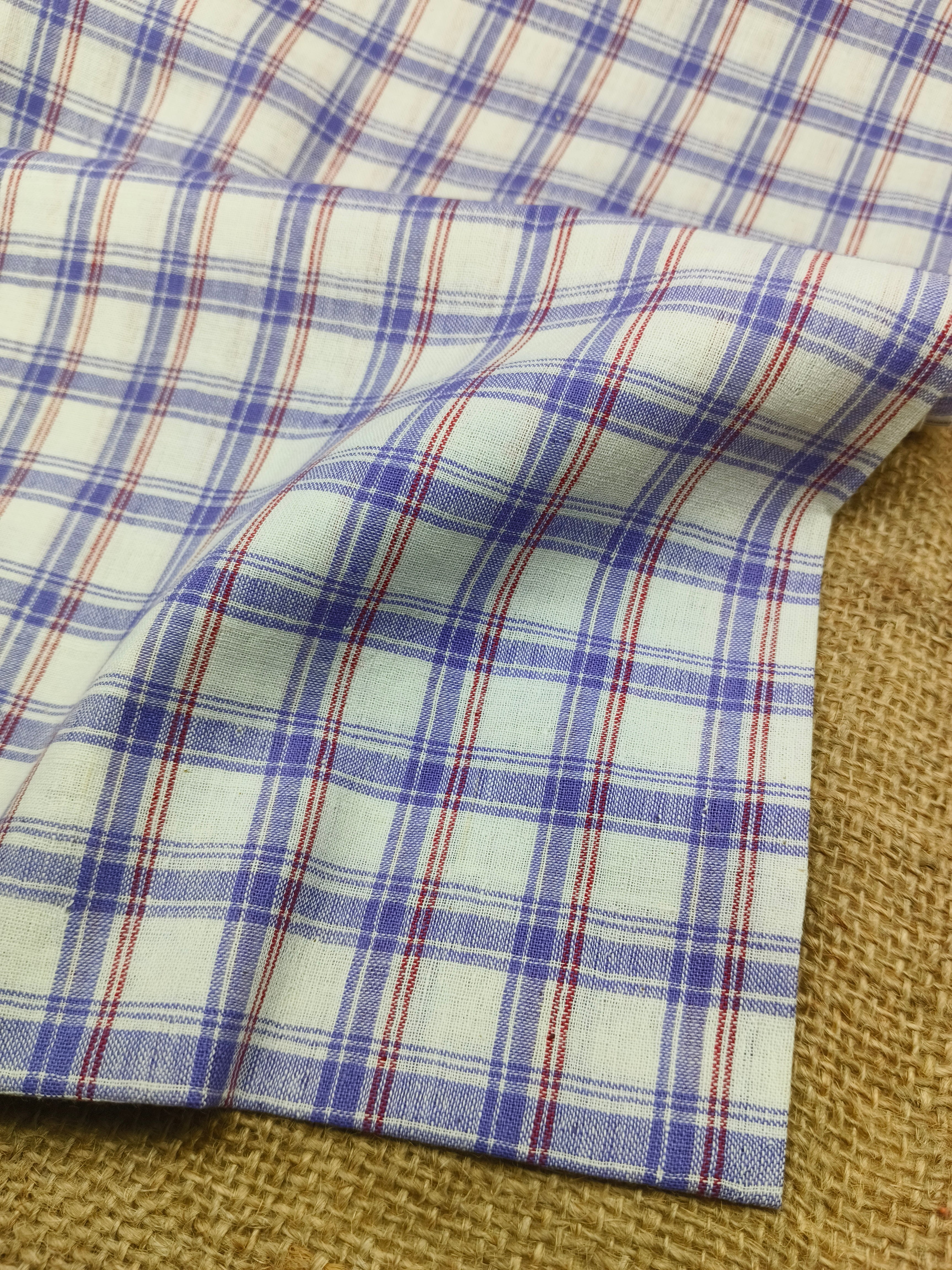 Handwoven Cotton Check Fabric CHK18