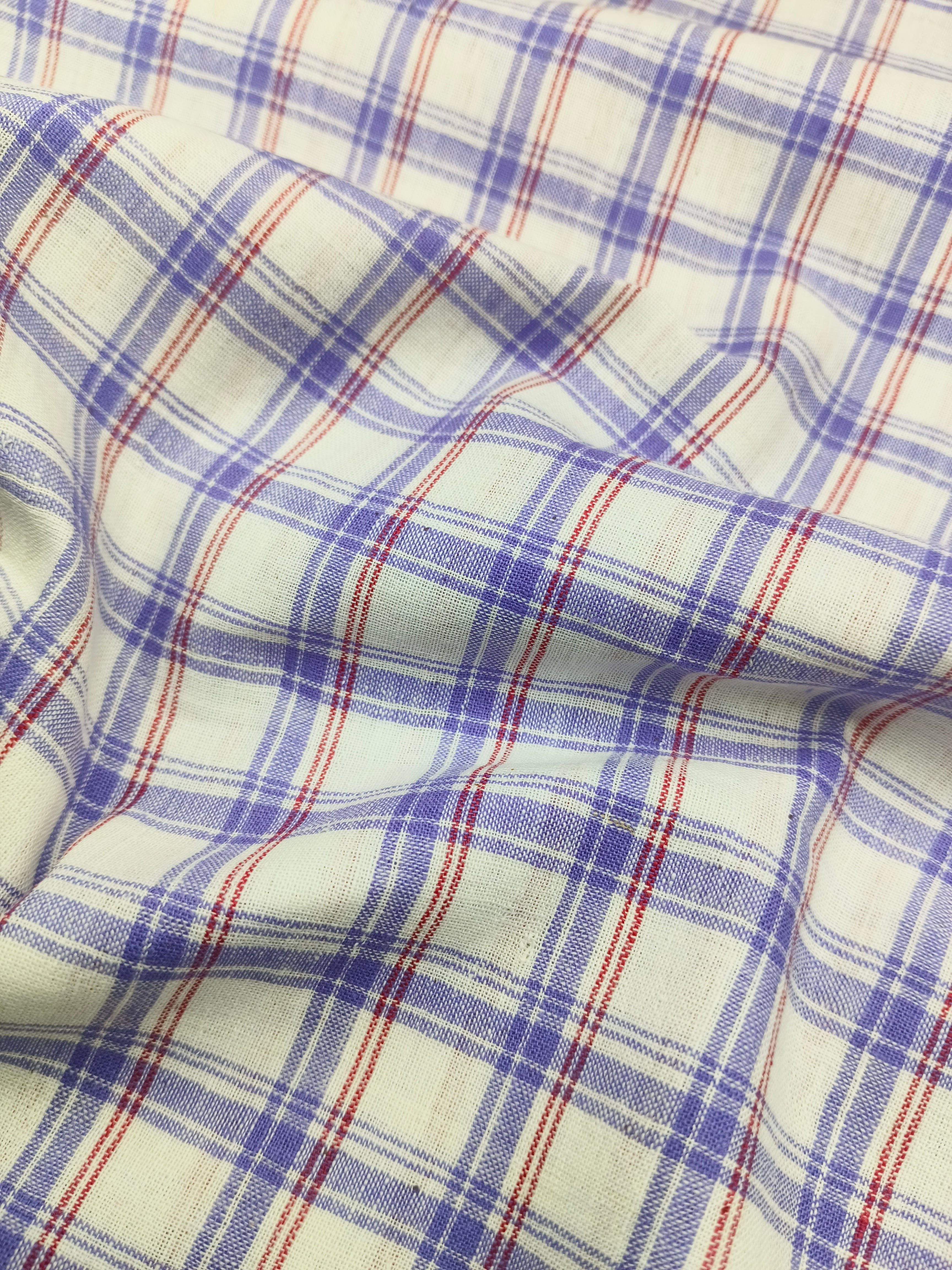 Handwoven Cotton Check Fabric CHK18
