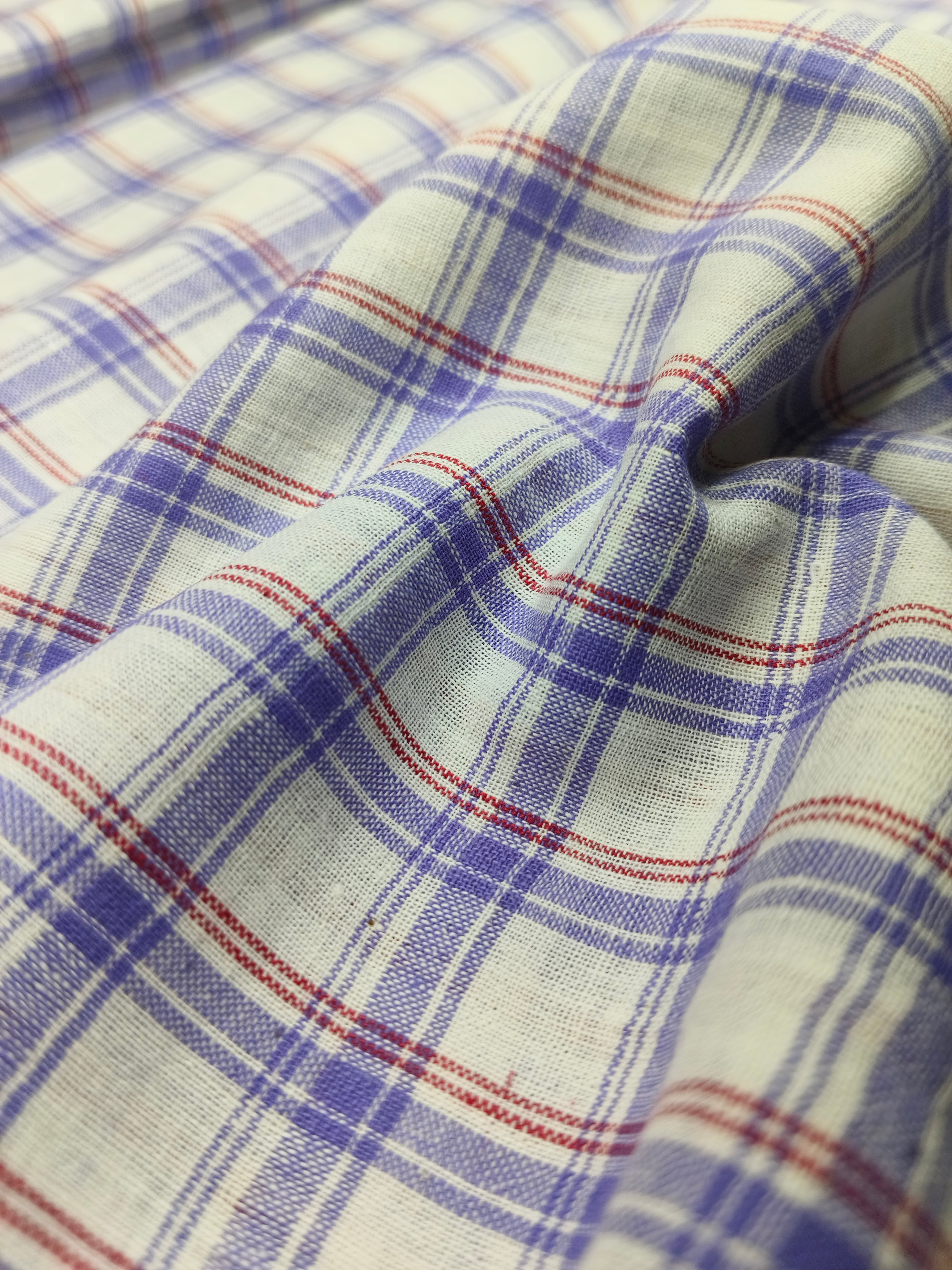 Handwoven Cotton Check Fabric CHK18