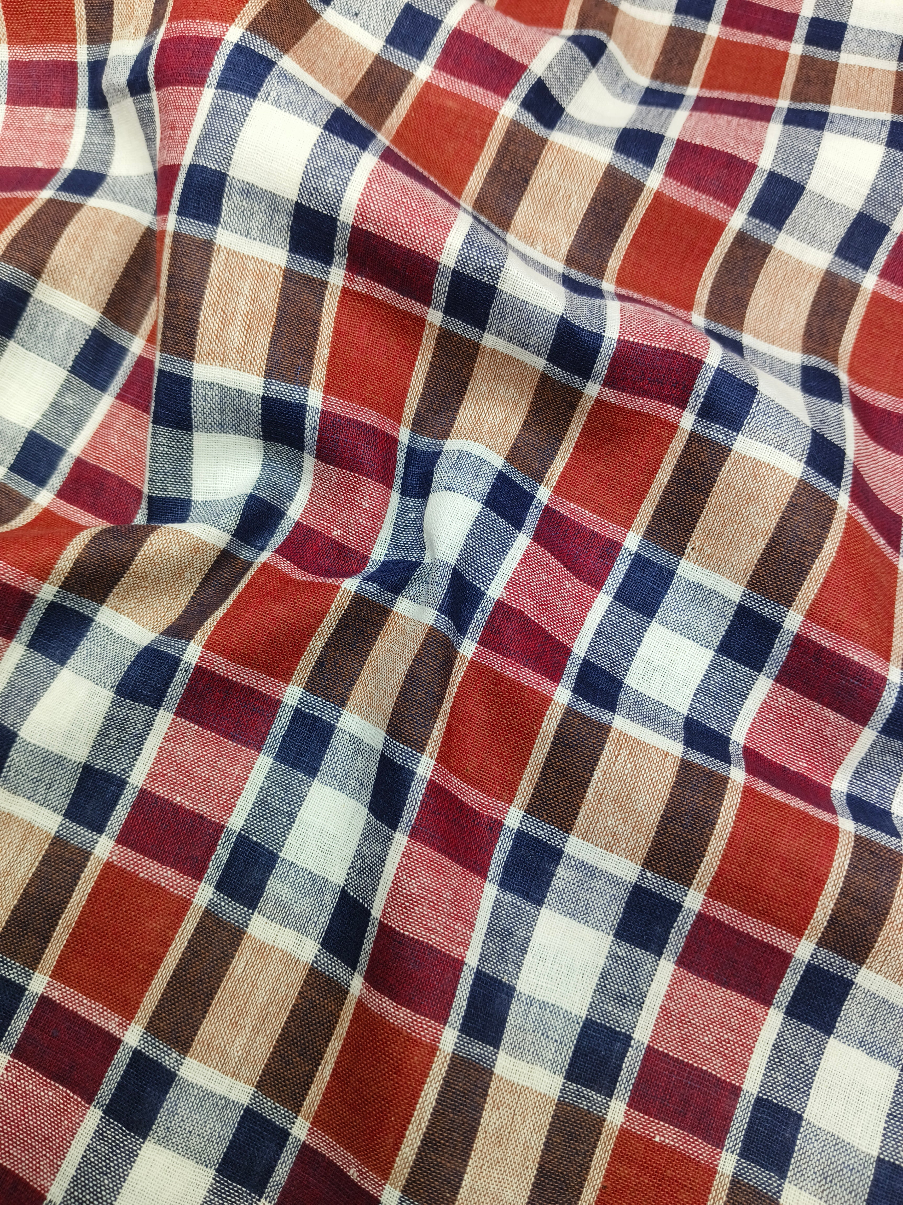 Handwoven Cotton Check Fabric CHK9