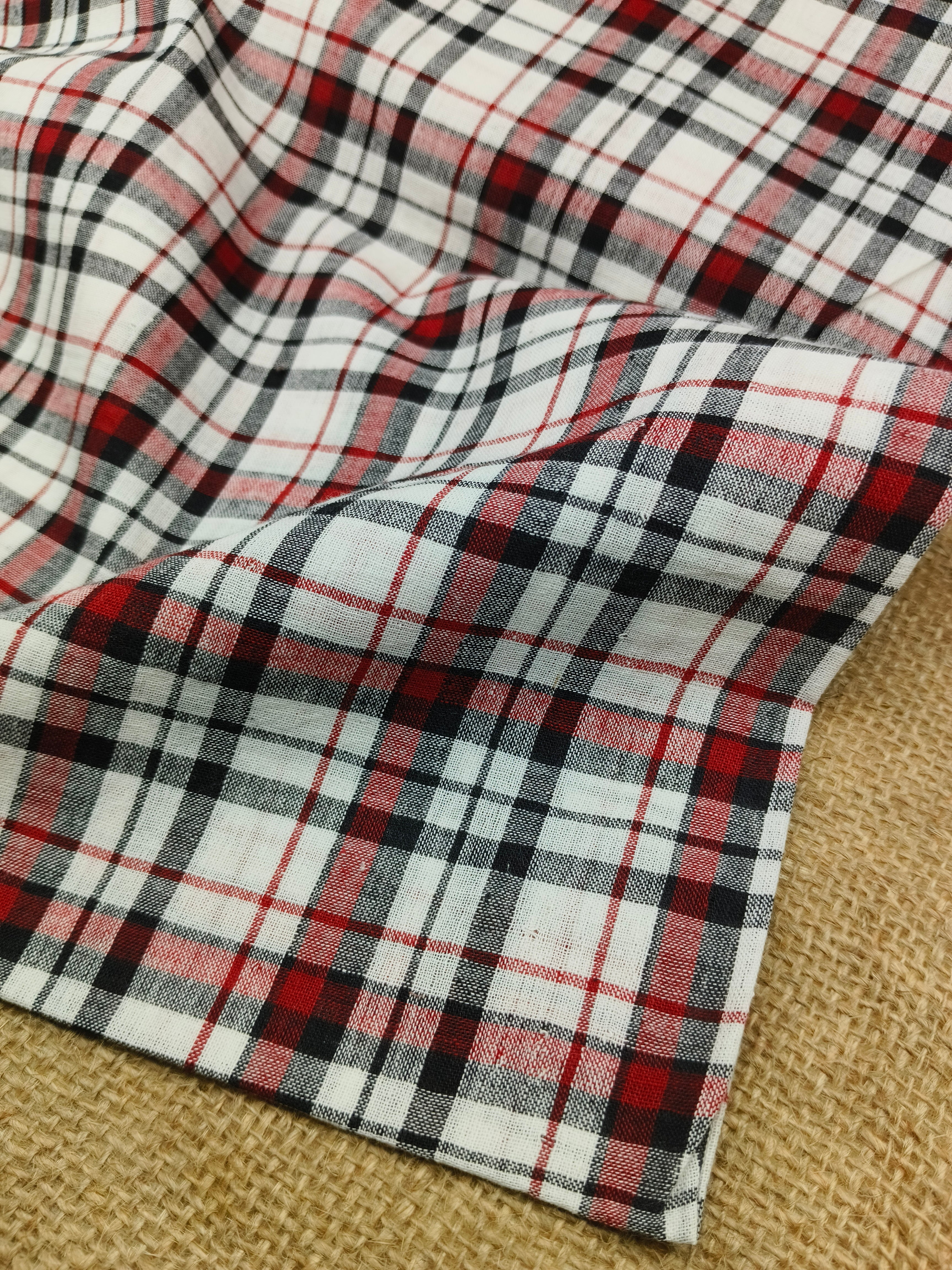 Handwoven Cotton Check Fabric CHK19
