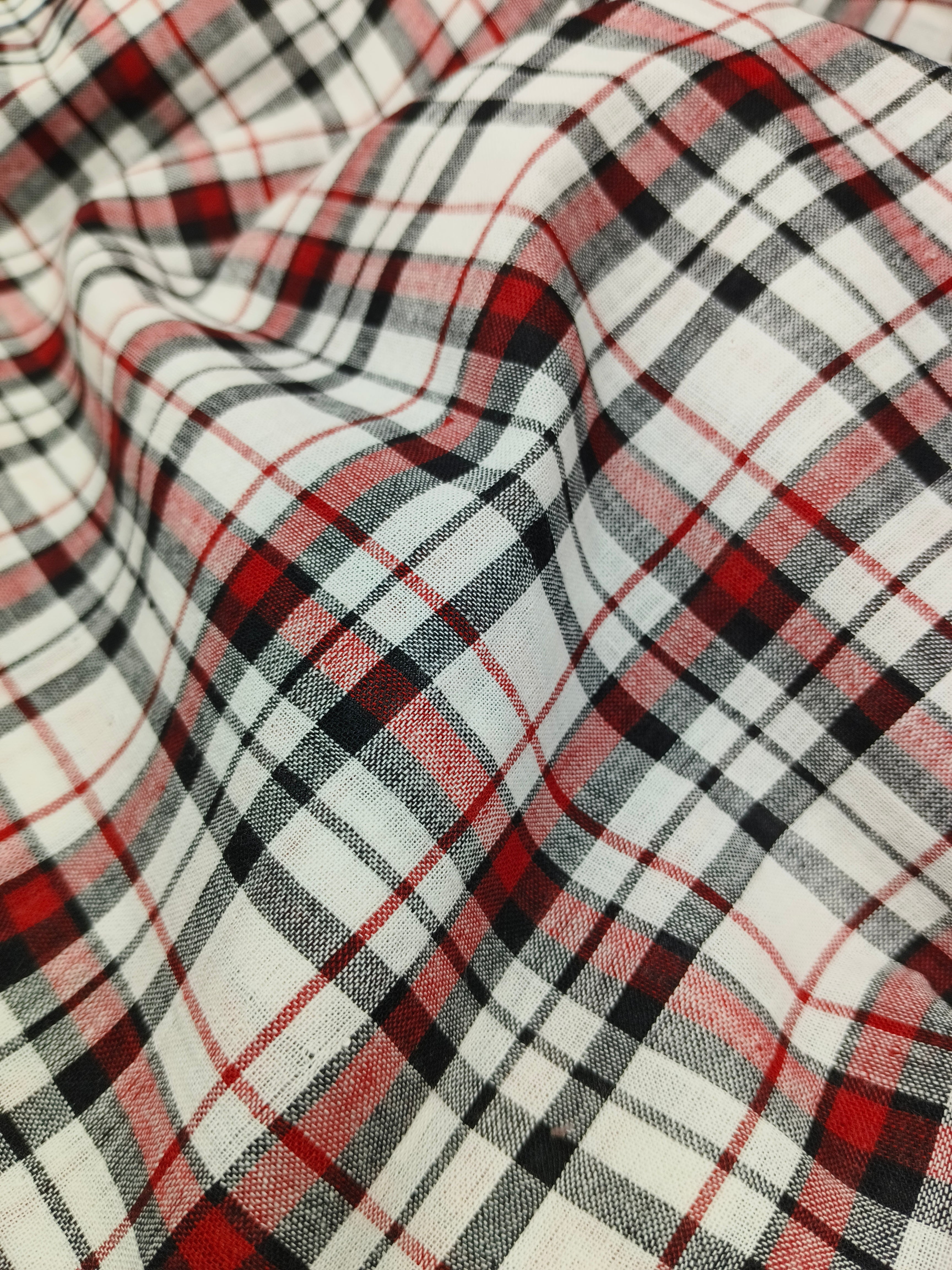 Handwoven Cotton Check Fabric CHK19