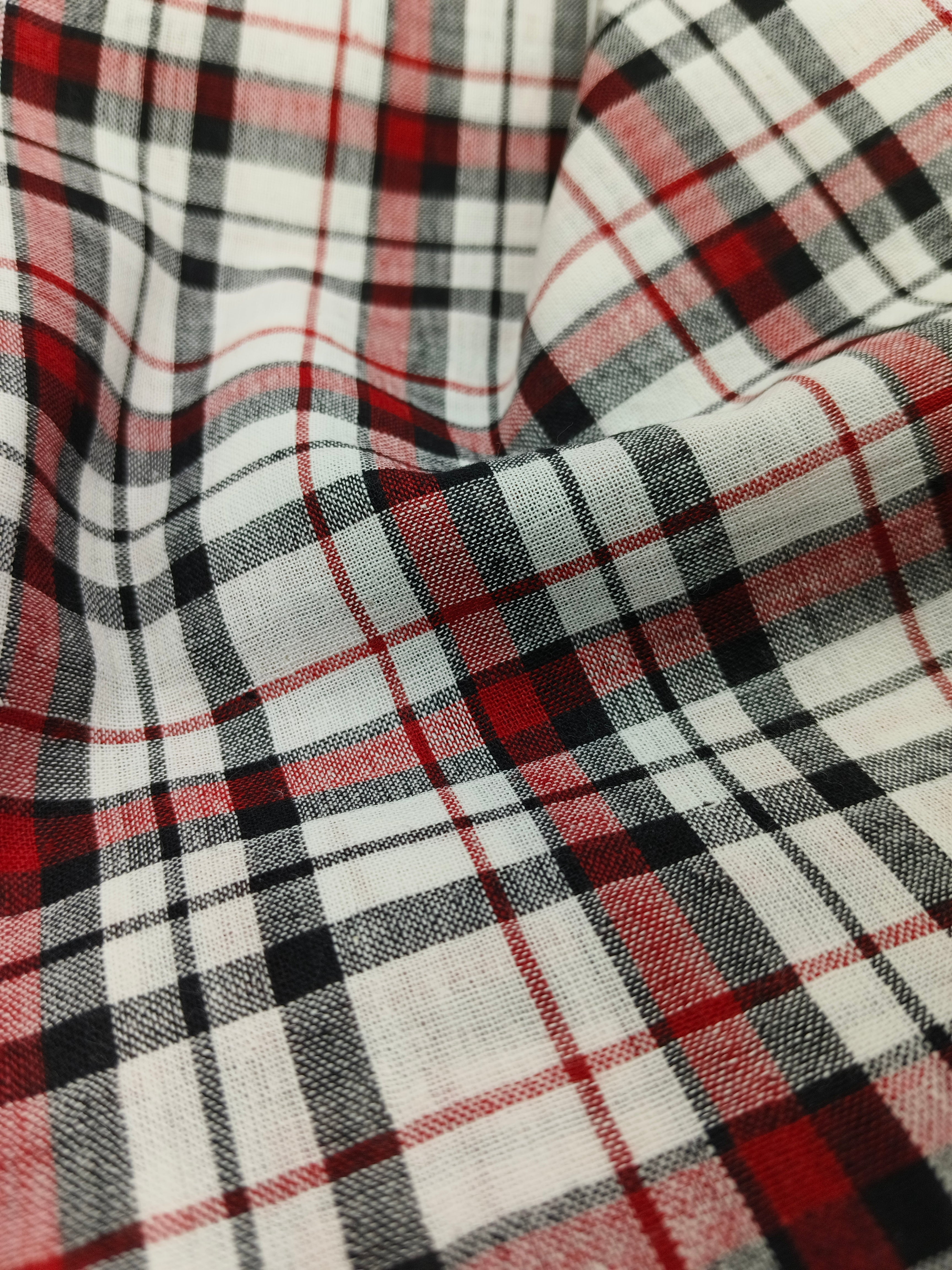 Handwoven Cotton Check Fabric CHK19