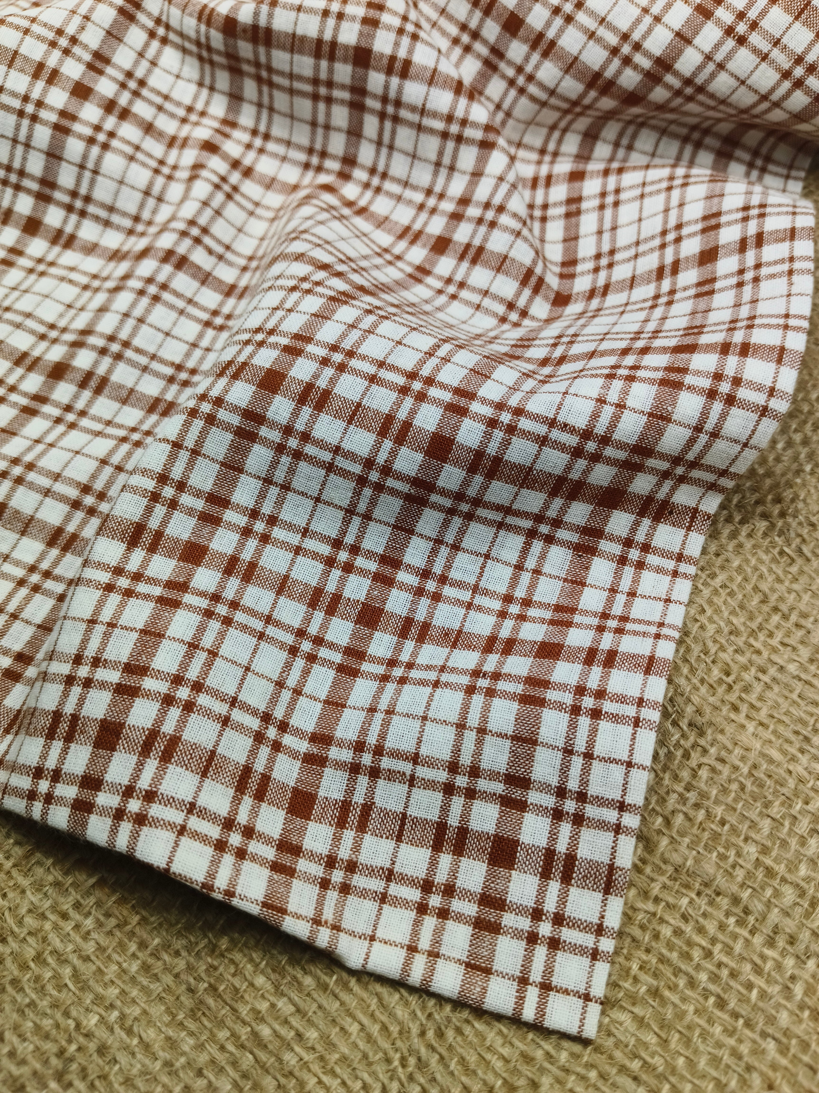 Handwoven Cotton Check Fabric CHK28