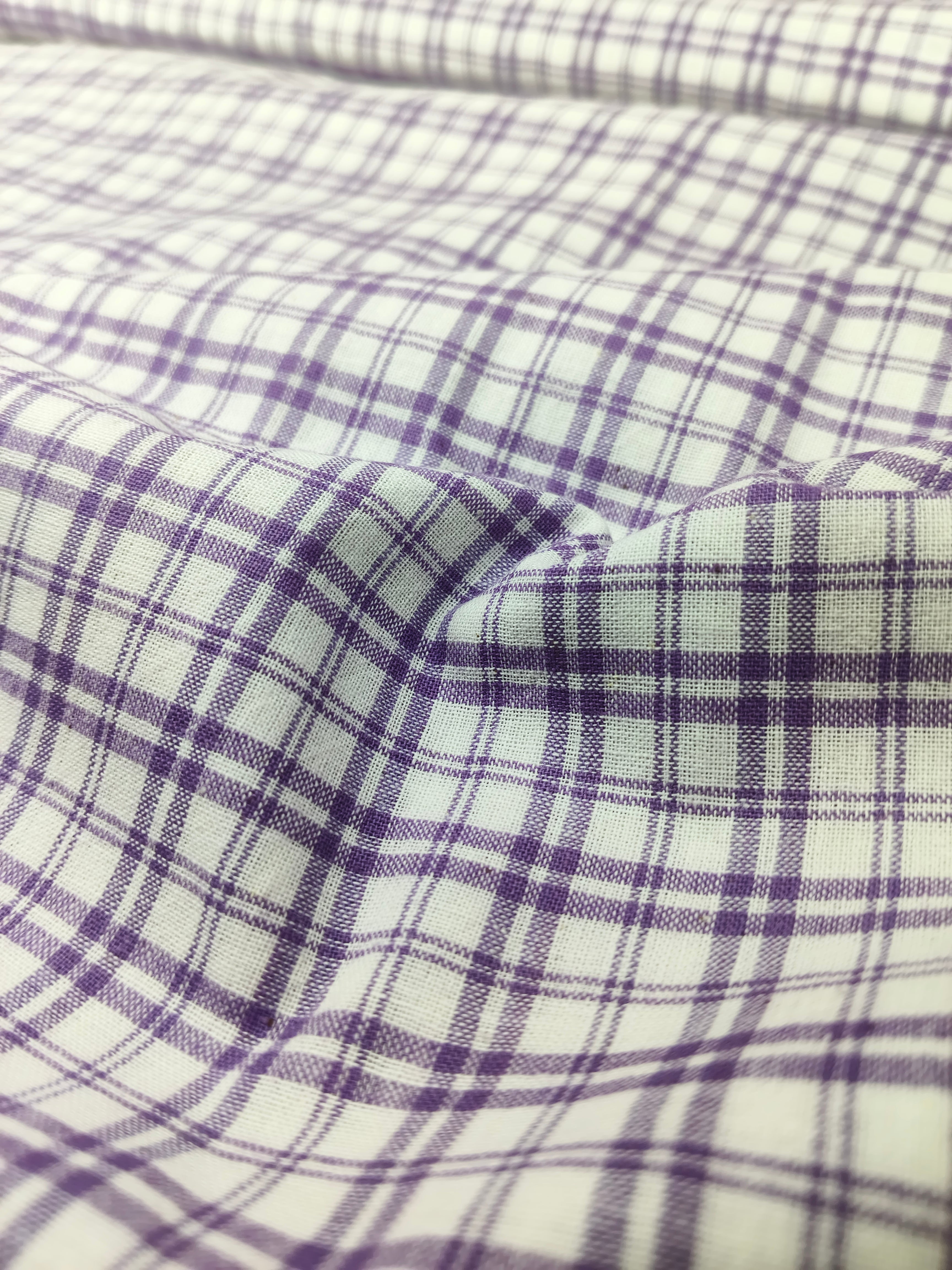 Handwoven Cotton Check Fabric CHK24