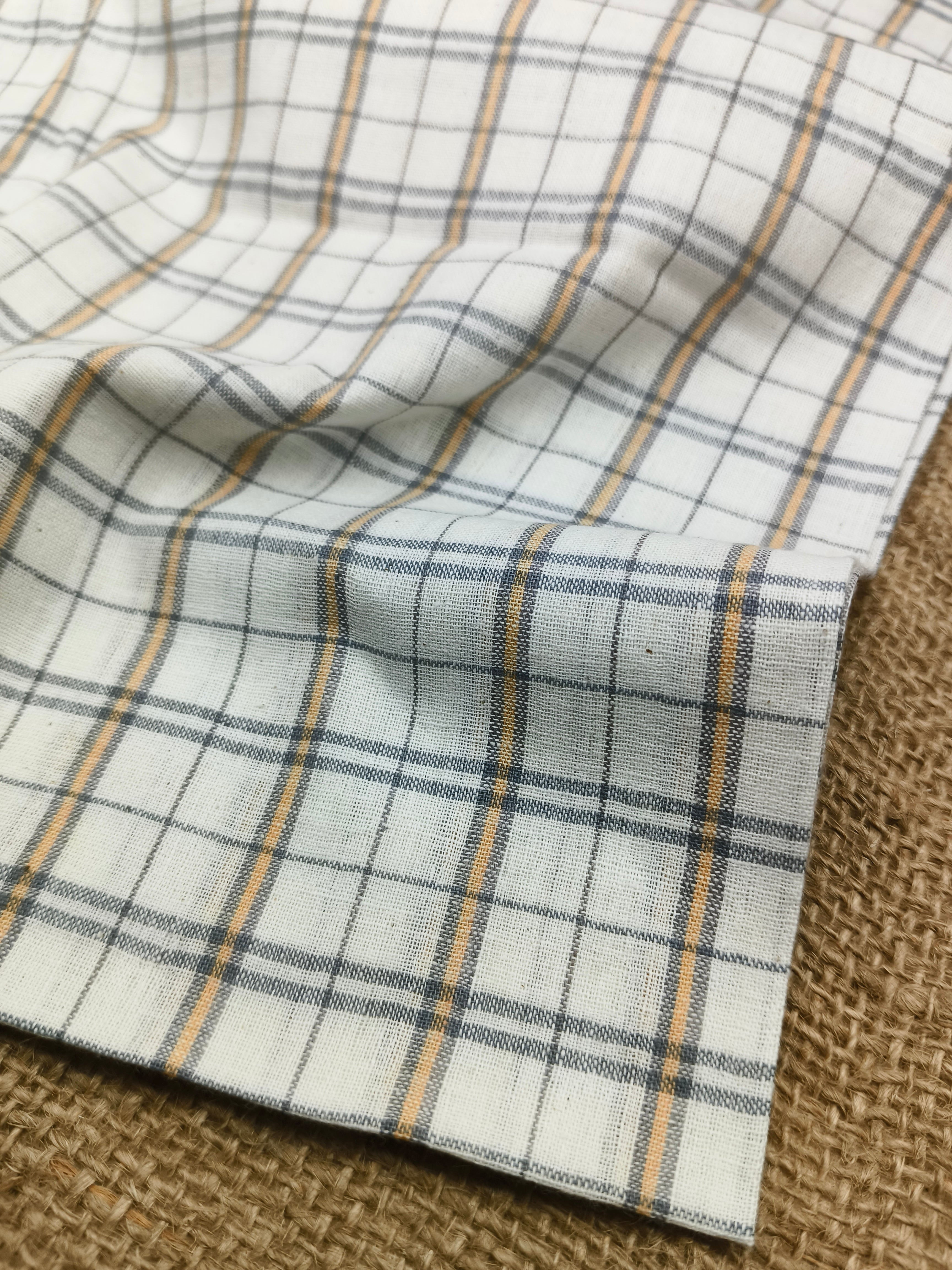 Handwoven Cotton Check Fabric CHK1