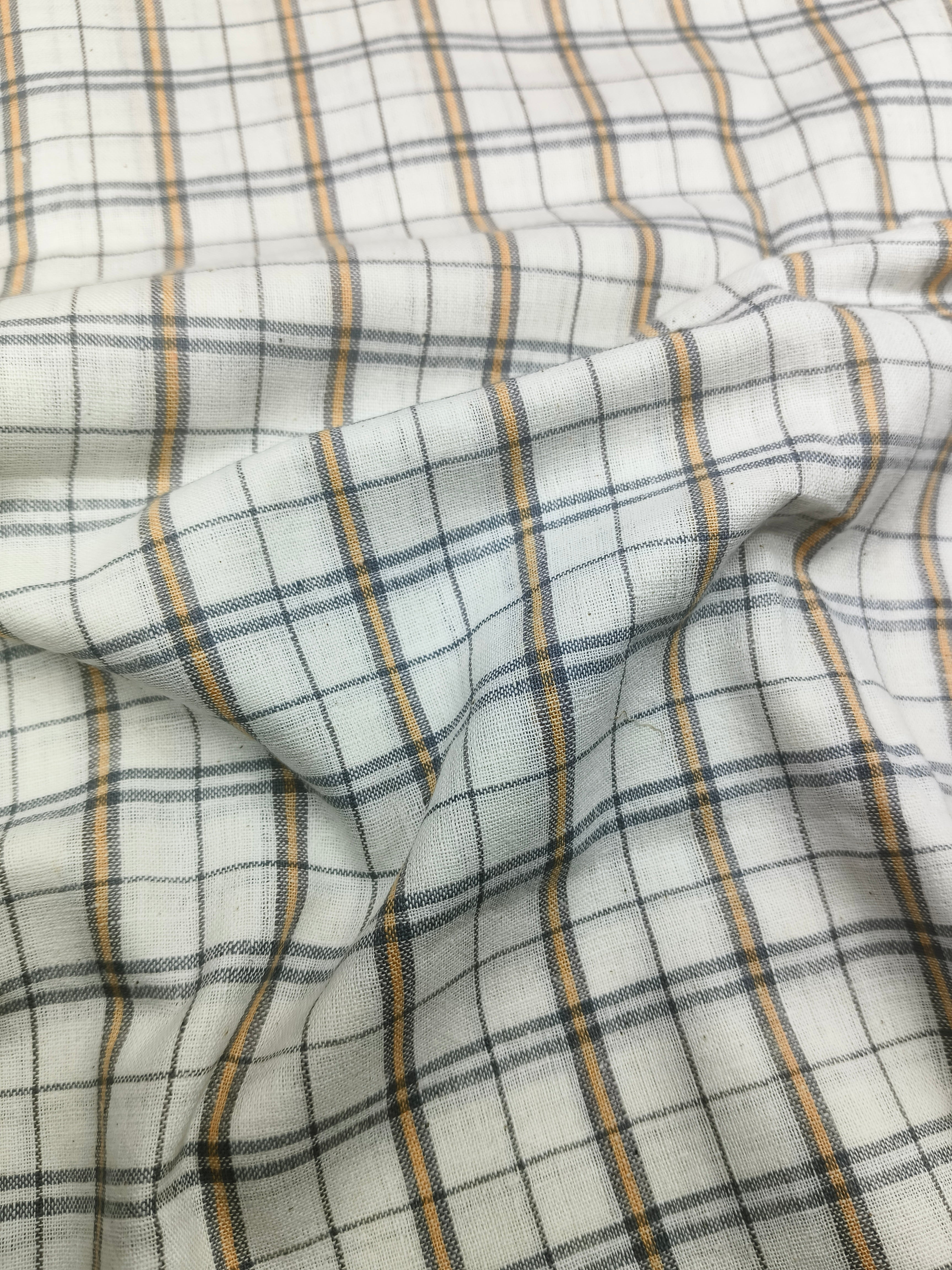 Handwoven Cotton Check Fabric CHK1